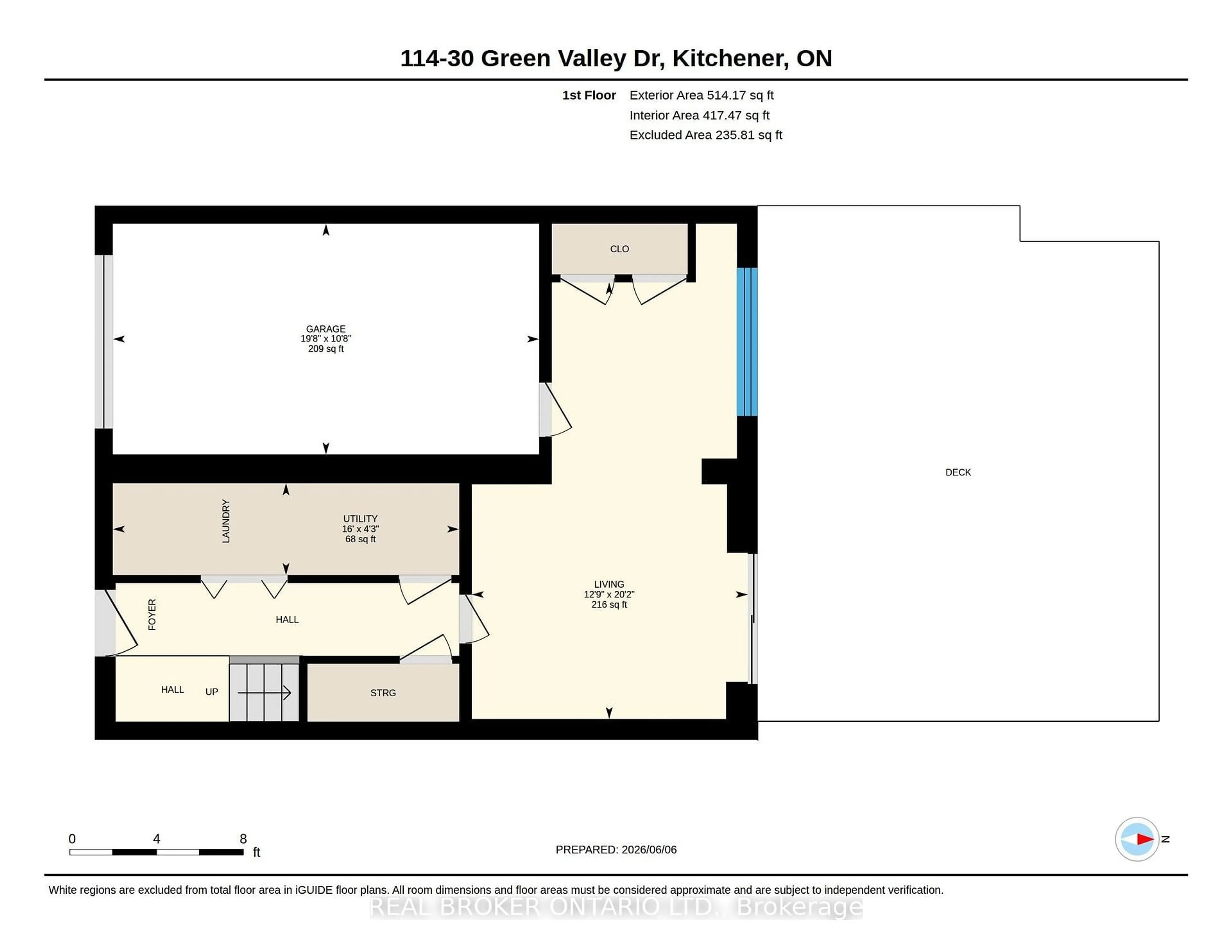 Floor plan for 30 Green Valley Dr #114, Kitchener Ontario N2P 1G8