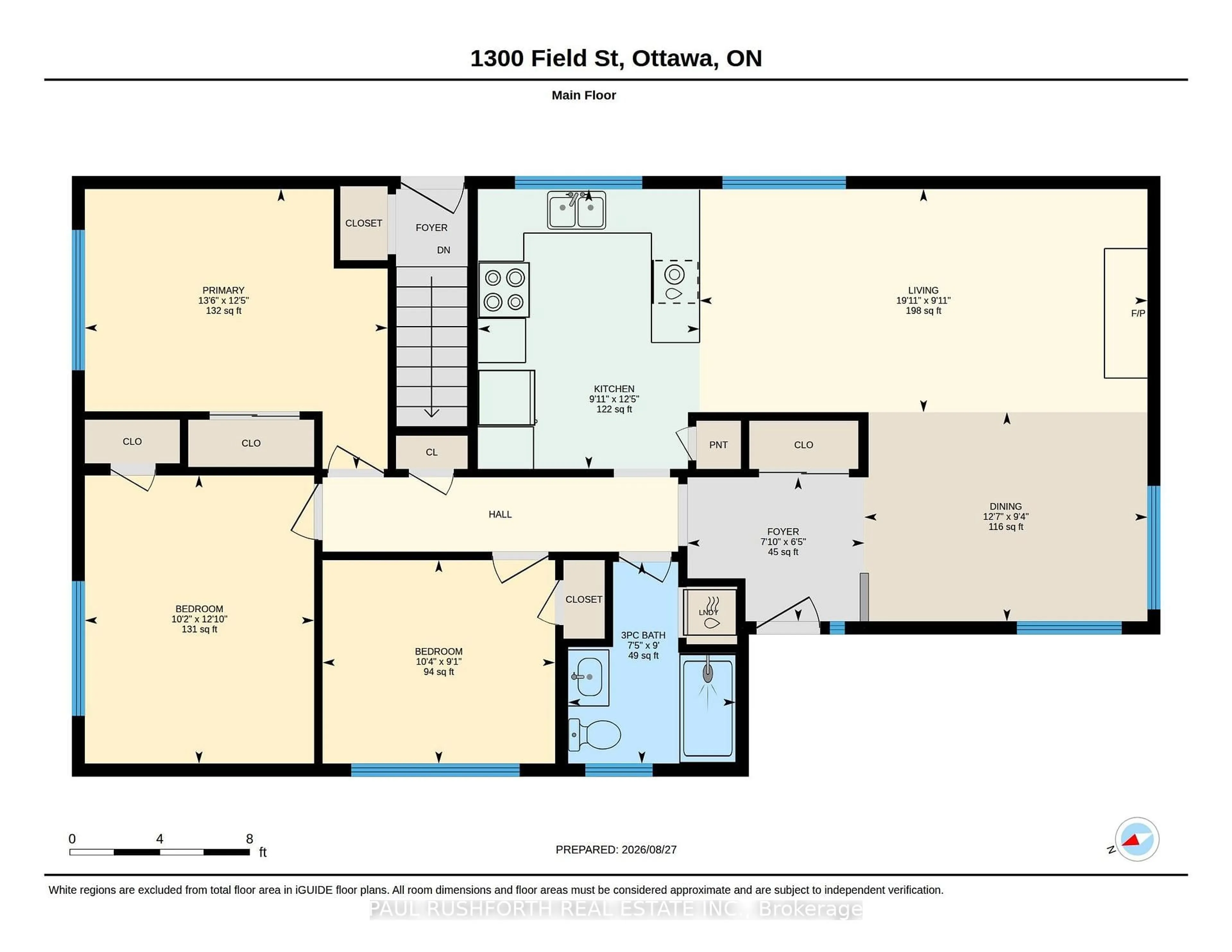 Floor plan for 1300 Field St, Ottawa Ontario K2C 2R3