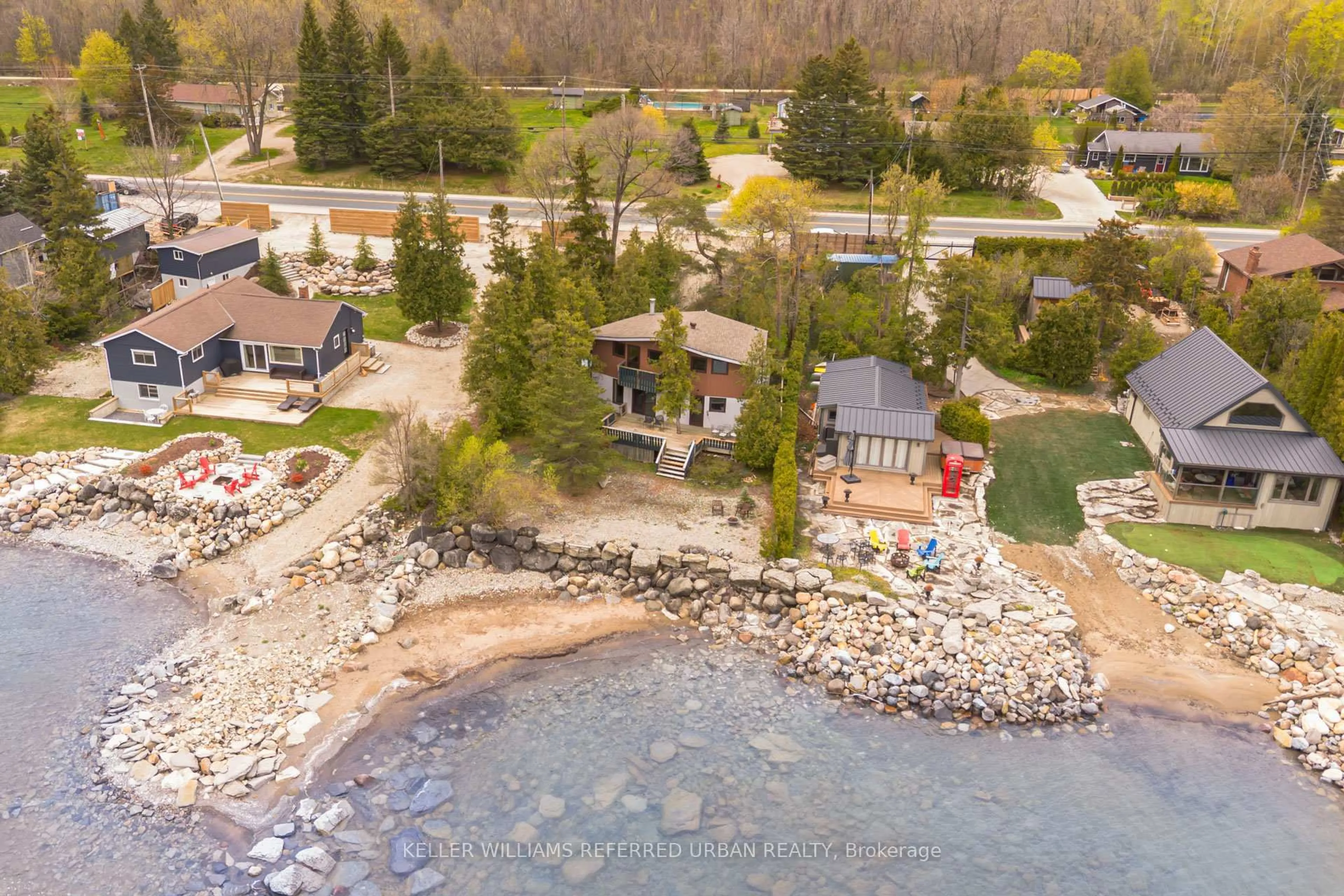 A pic from outside/outdoor area/front of a property/back of a property/a pic from drone, water/lake/river/ocean view for 209537 Highway 26, Blue Mountains Ontario L9Y 0S5