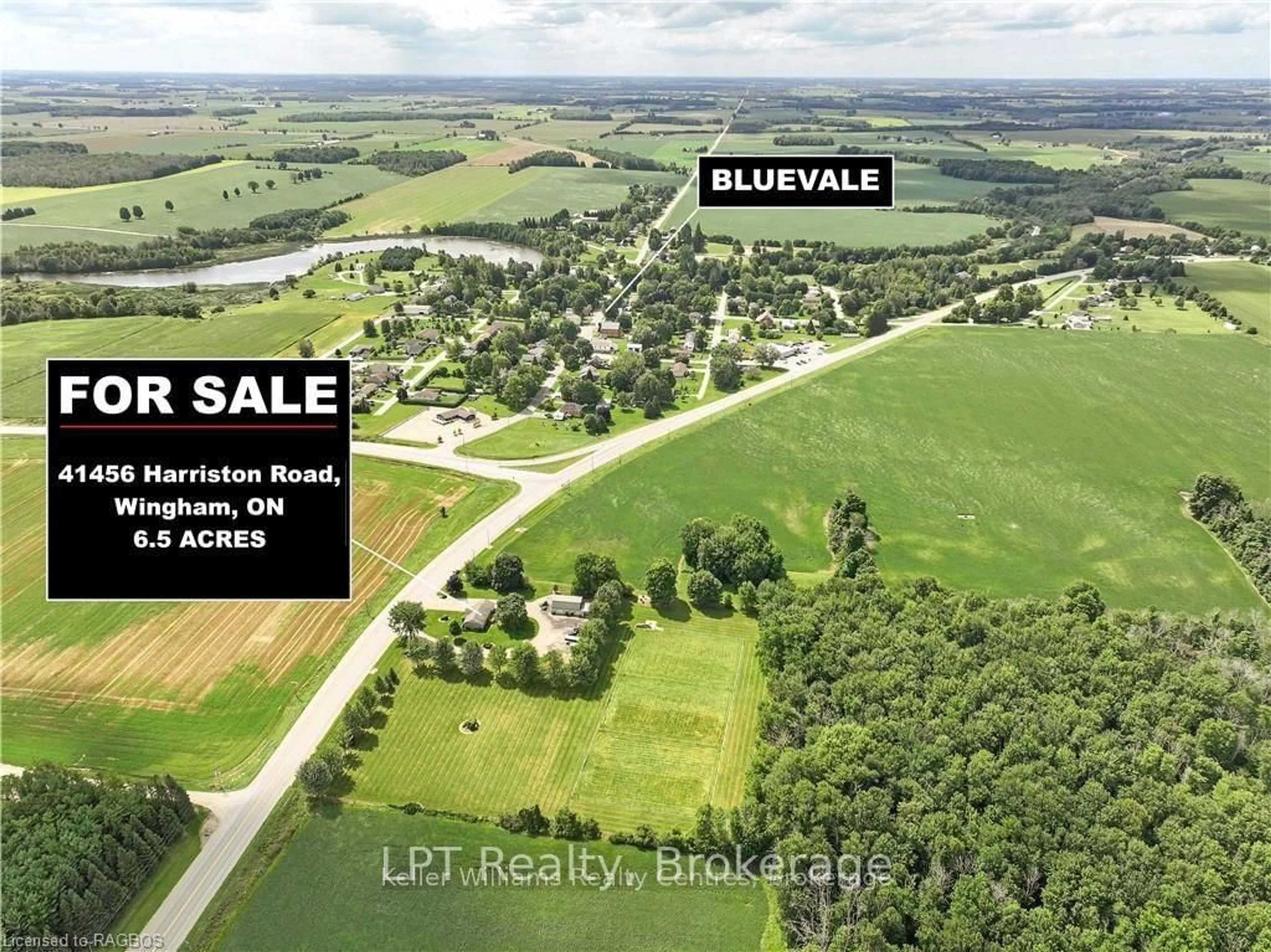 A pic from outside/outdoor area/front of a property/back of a property/a pic from drone, water/lake/river/ocean view for 41456 Harriston Rd, Morris Turnberry Ontario N0G 2W0