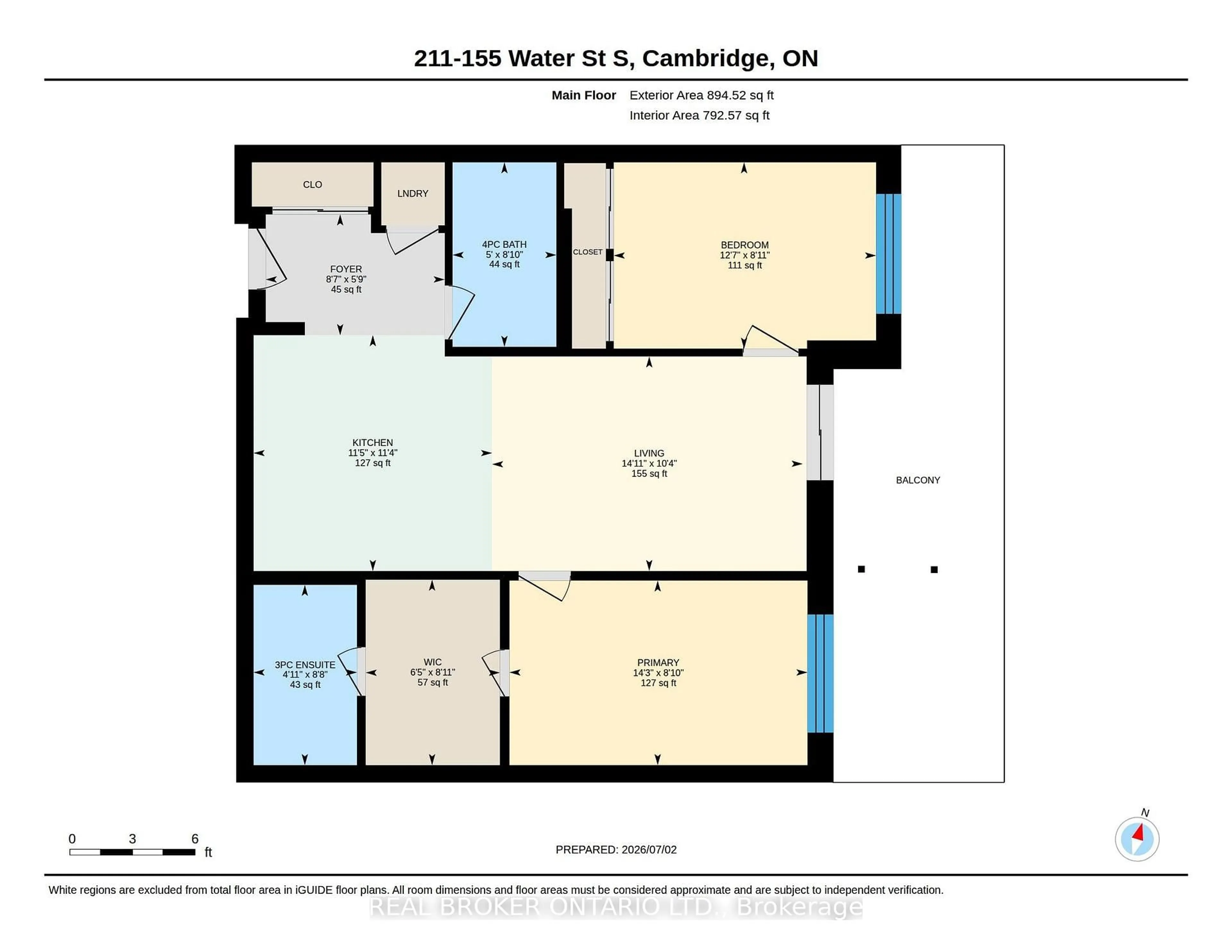 Floor plan for 155 Water St #211, Cambridge Ontario N1R 3E3