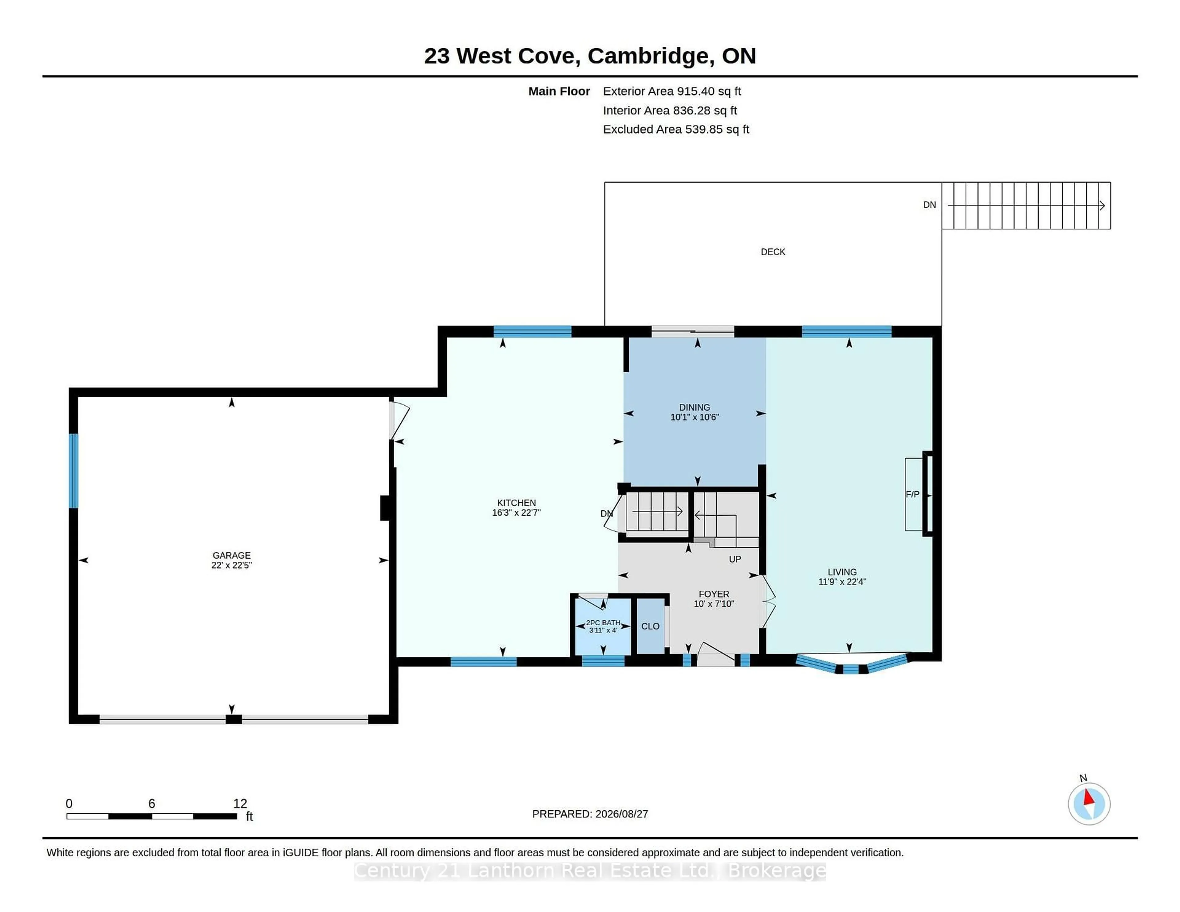 Floor plan for 23 West Cove, Cambridge Ontario N1S 3R6