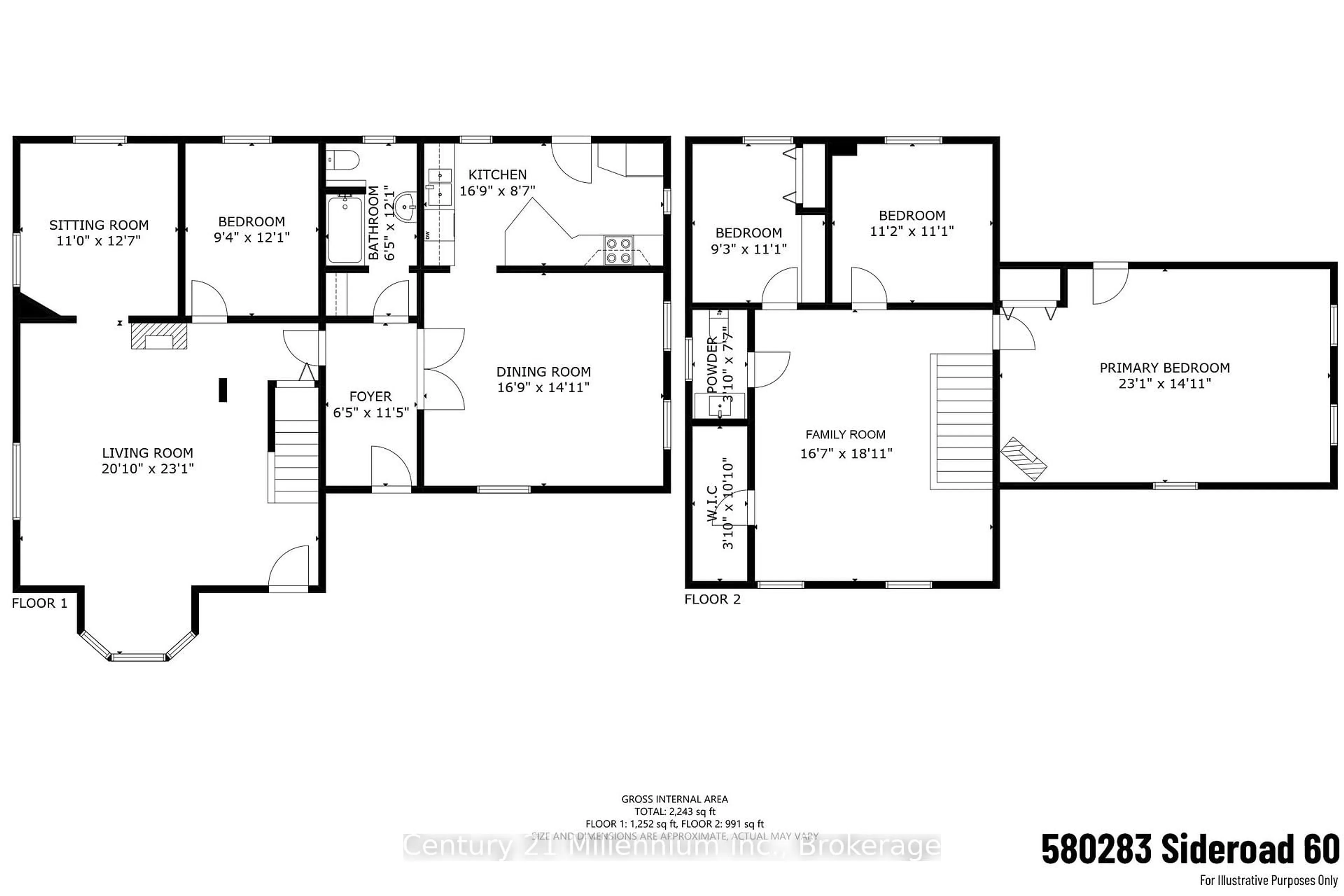 Floor plan for 580283 Sideroad 60, Chatsworth Ontario N0H 1C0