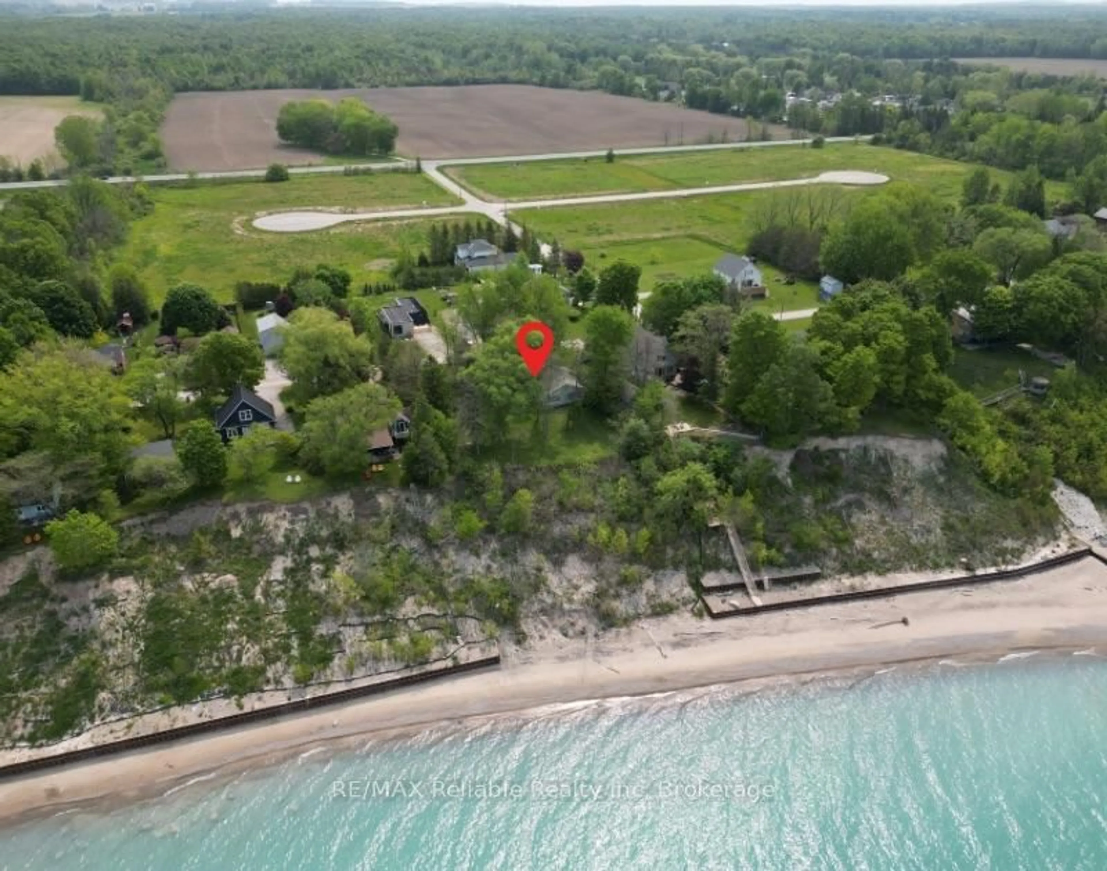 A pic from outside/outdoor area/front of a property/back of a property/a pic from drone, water/lake/river/ocean view for 77543 Melena Dr, Central Huron Ontario N0M 1G0