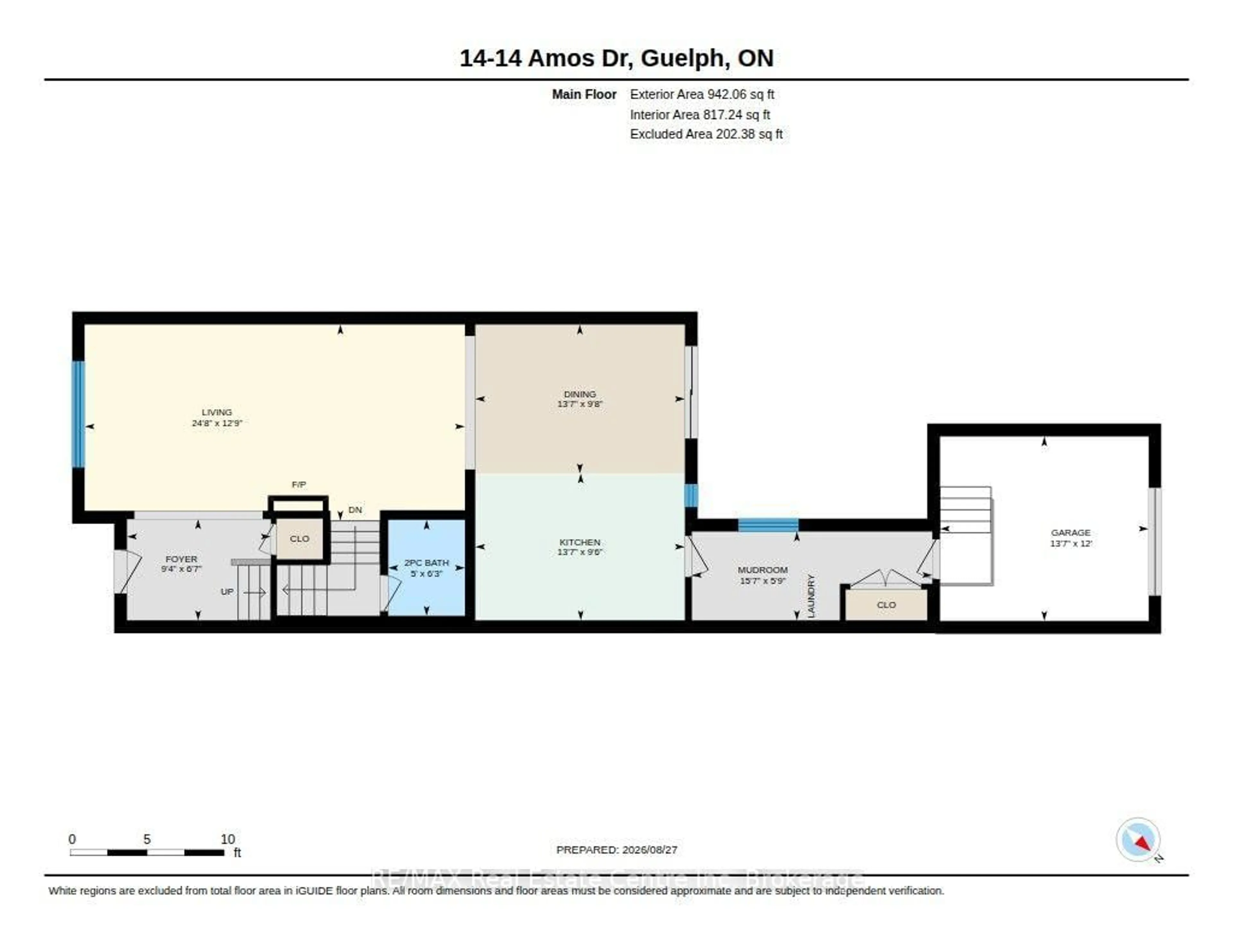 Floor plan for 14 Amos Dr #14, Guelph Ontario N1L 0M2