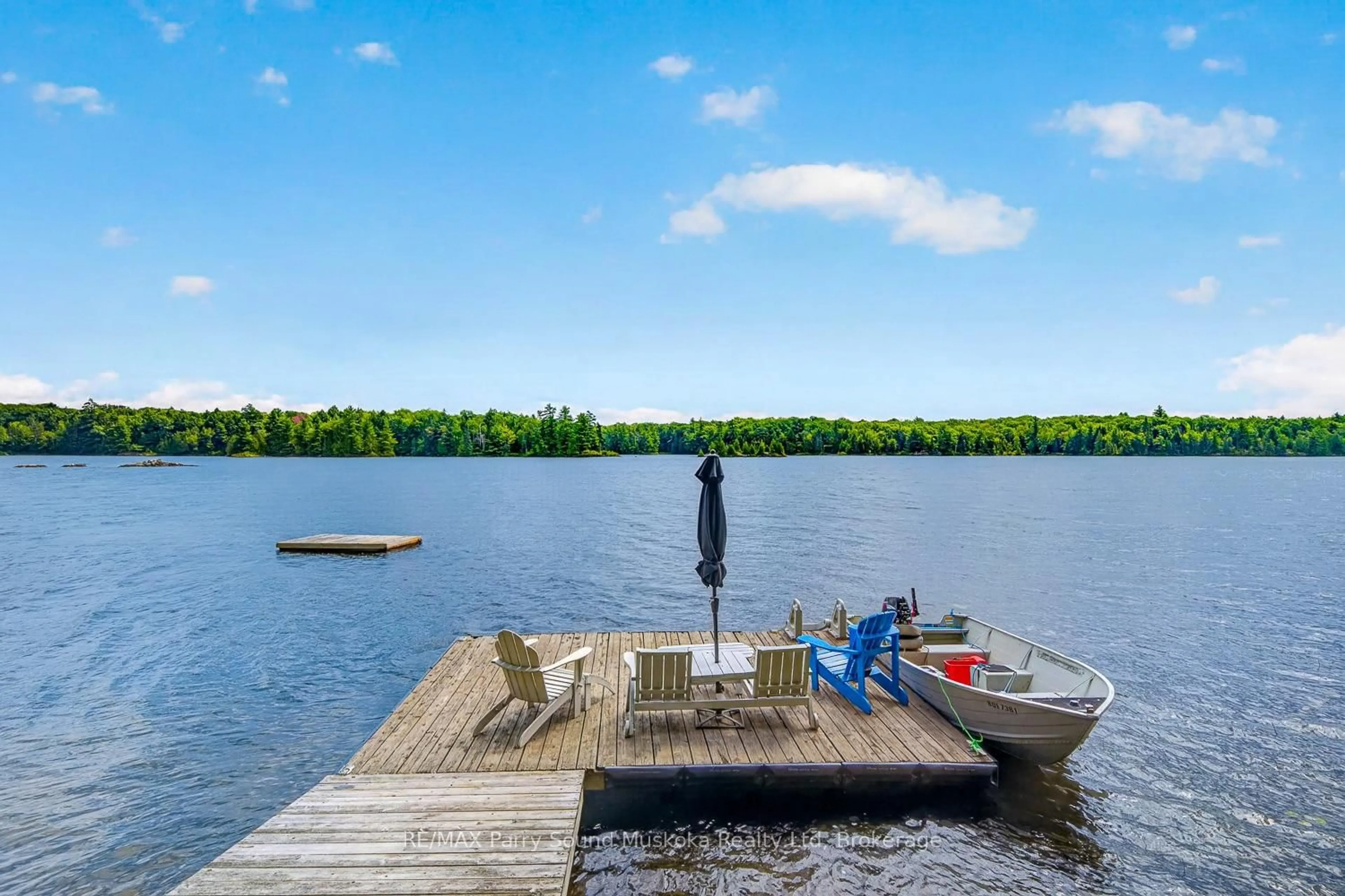 Patio, water/lake/river/ocean view for 53 Crown Retreats Rd, Whitestone Ontario P0A 1G0