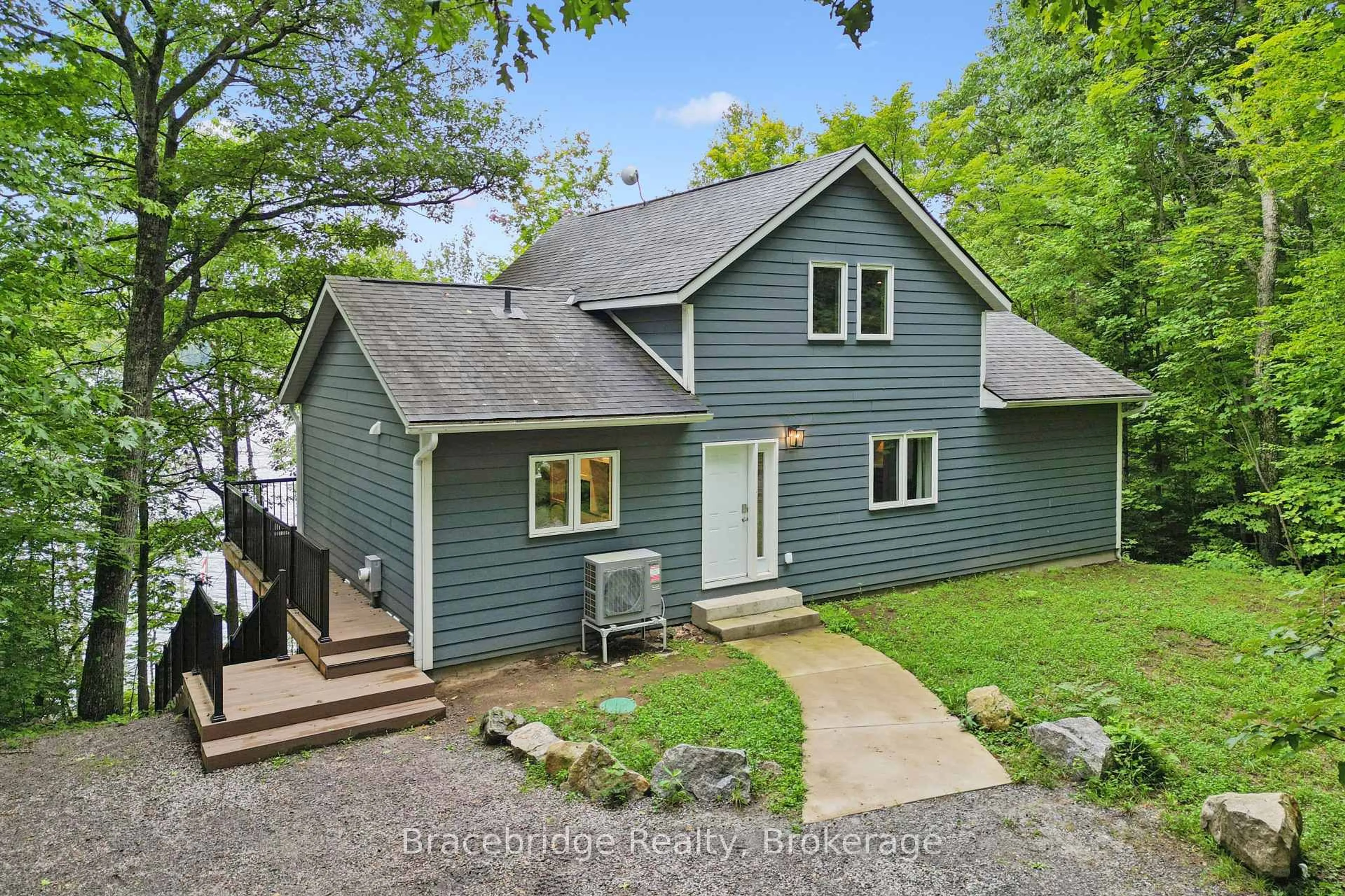 A pic from outside/outdoor area/front of a property/back of a property/a pic from drone, water/lake/river/ocean view for 34 Martin Lane, Kearney Ontario P0A 1M0
