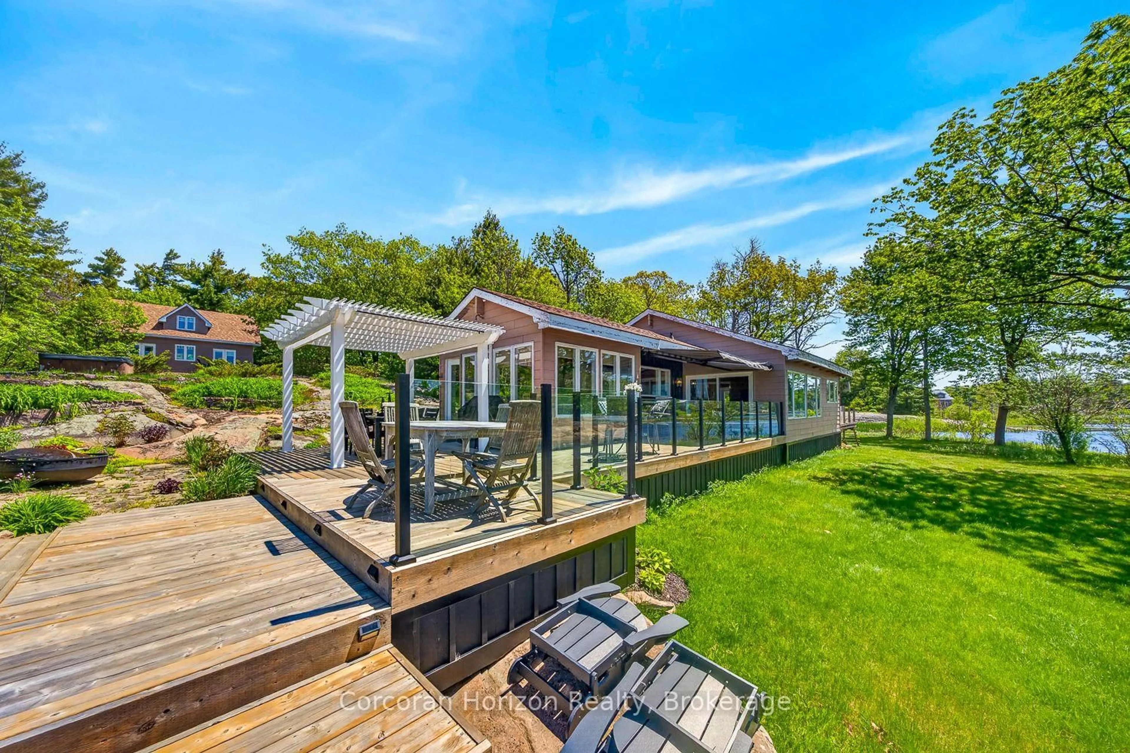 Patio, water/lake/river/ocean view for 4476 Island 1040/Little Beausoleil Island, Georgian Bay Ontario P0E 1E0