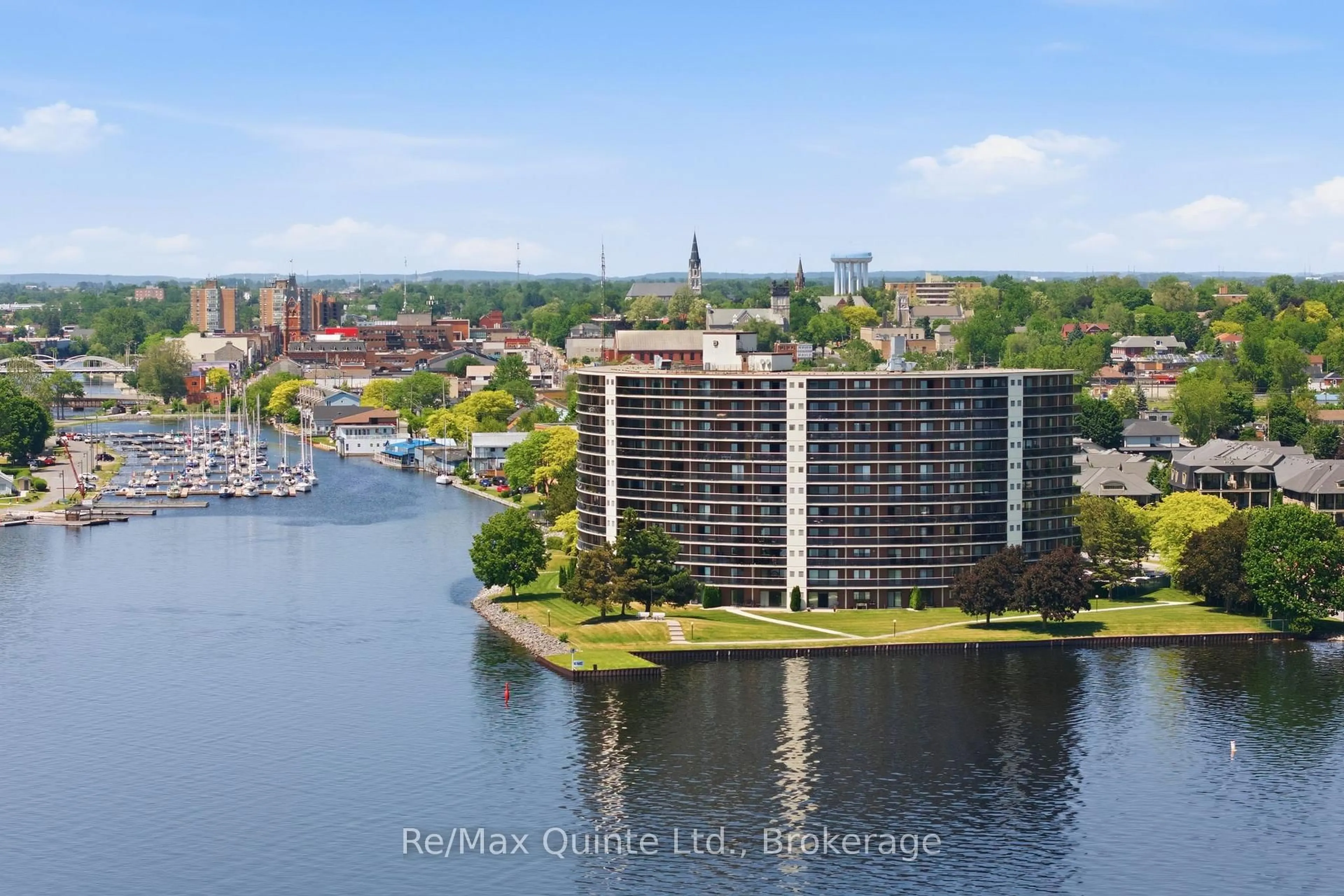 A pic from outside/outdoor area/front of a property/back of a property/a pic from drone, water/lake/river/ocean view for 2 SOUTH FRONT St #307, Belleville Ontario K8N 5K7