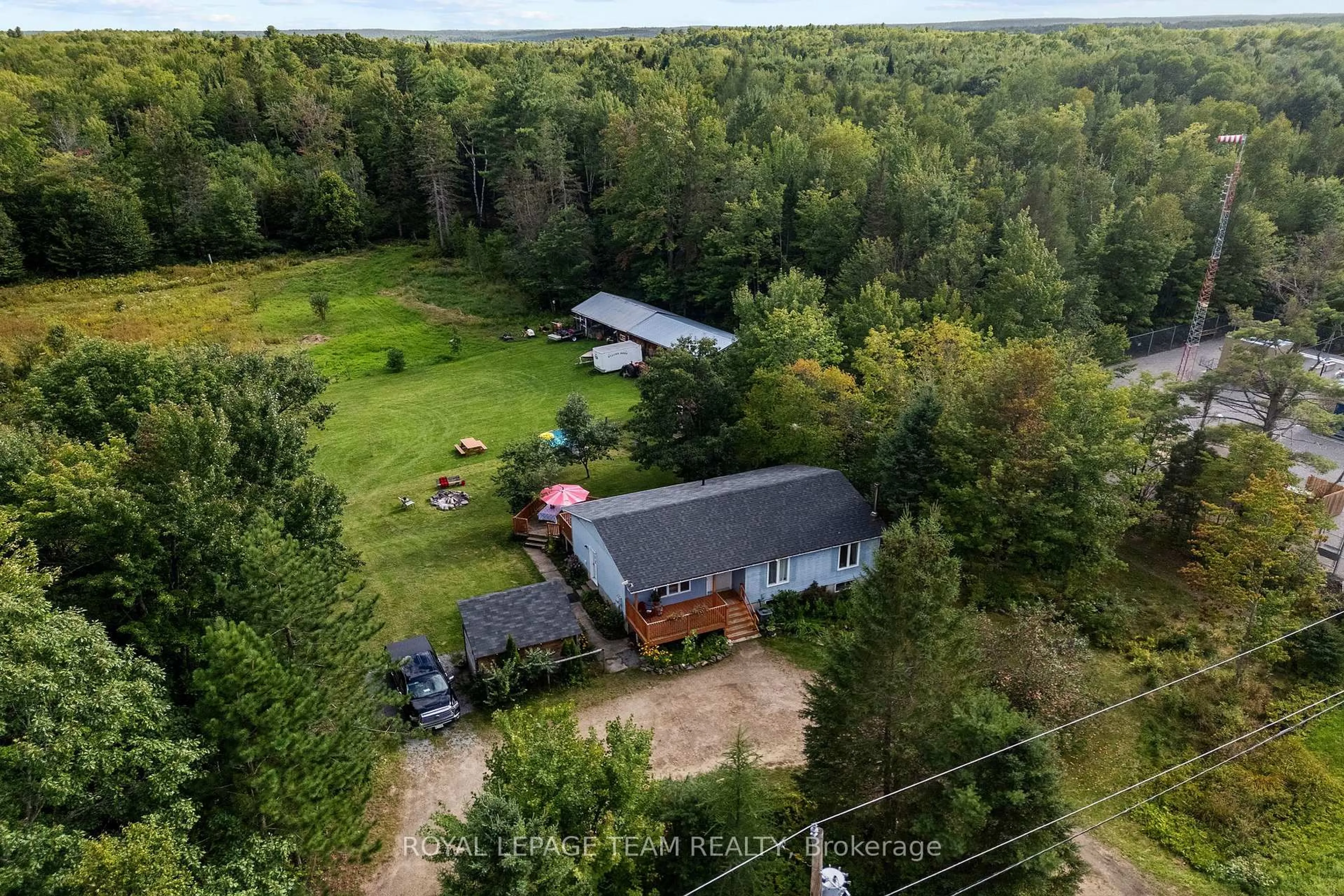 A pic from outside/outdoor area/front of a property/back of a property/a pic from drone, forest/trees view for 484 WYLIE Rd, Deep River Ontario K0J 1P0