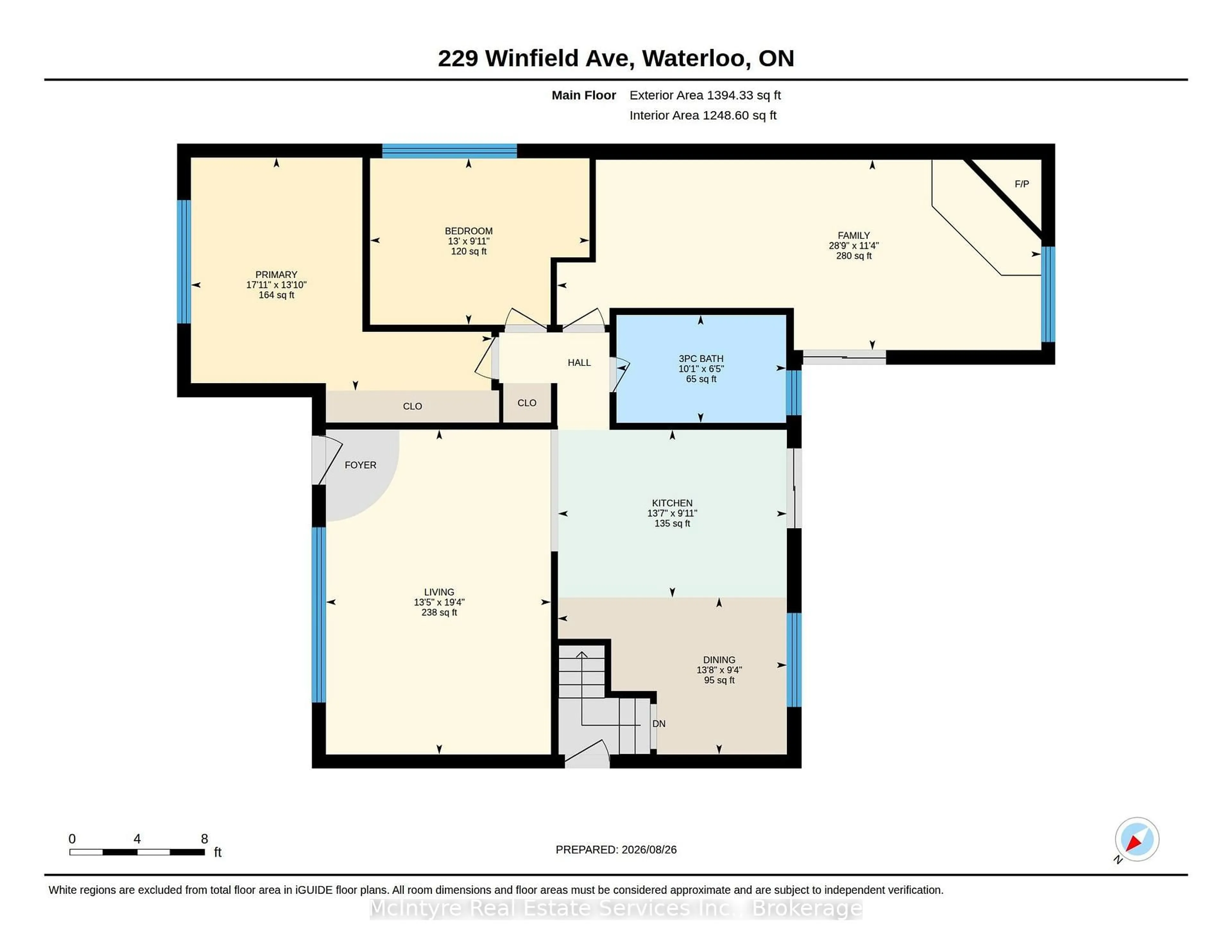 Floor plan for 229 Winfield Ave, Waterloo Ontario N2J 3M8