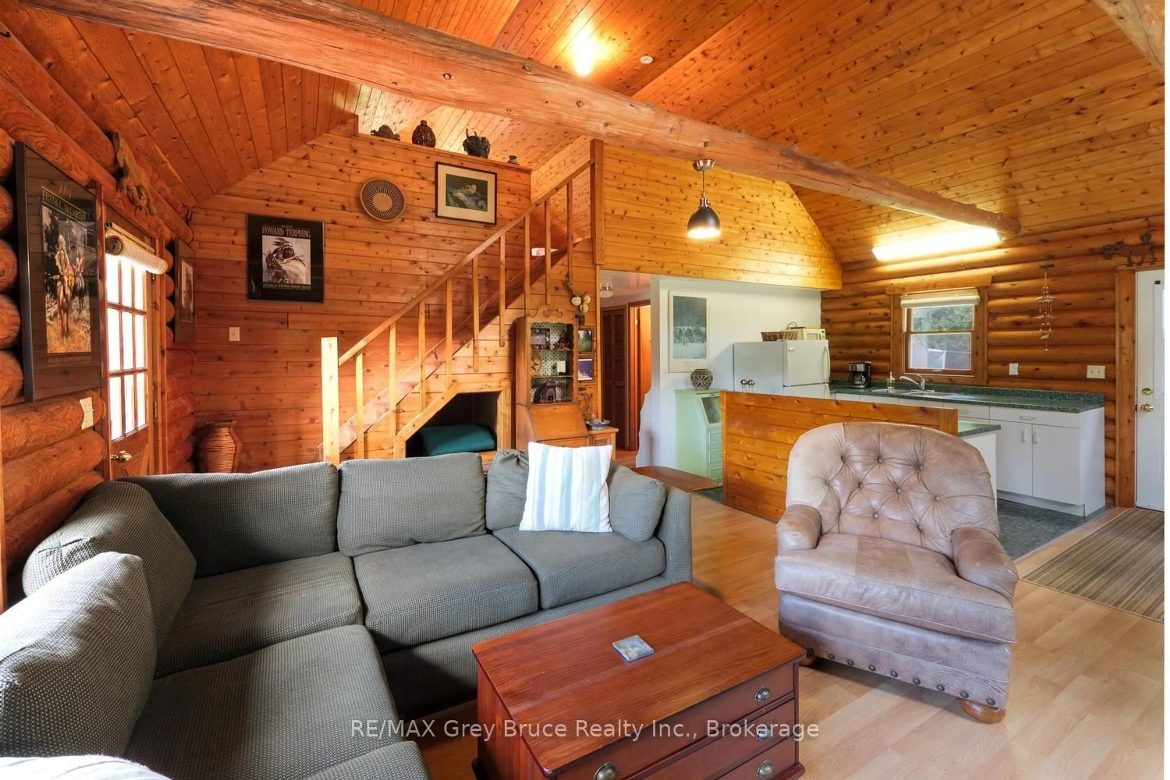 Living room with furniture, wood/laminate floor for 281 Shoreline Ave, South Bruce Peninsula Ontario N0H 2T0