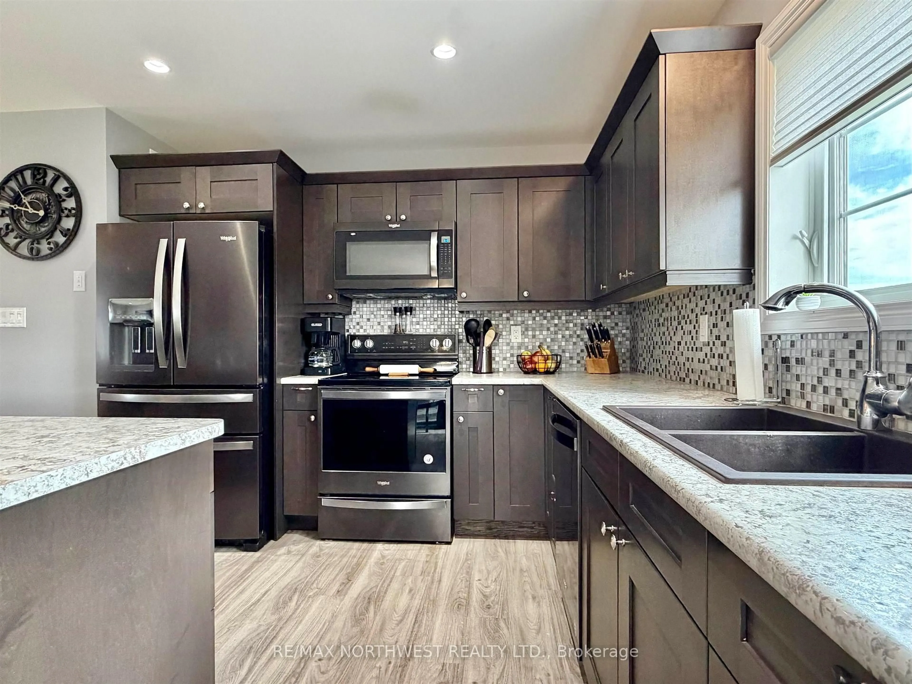 Contemporary kitchen, ceramic/tile floor for 8 Spruce Dr, Emo Ontario P0W 1E0