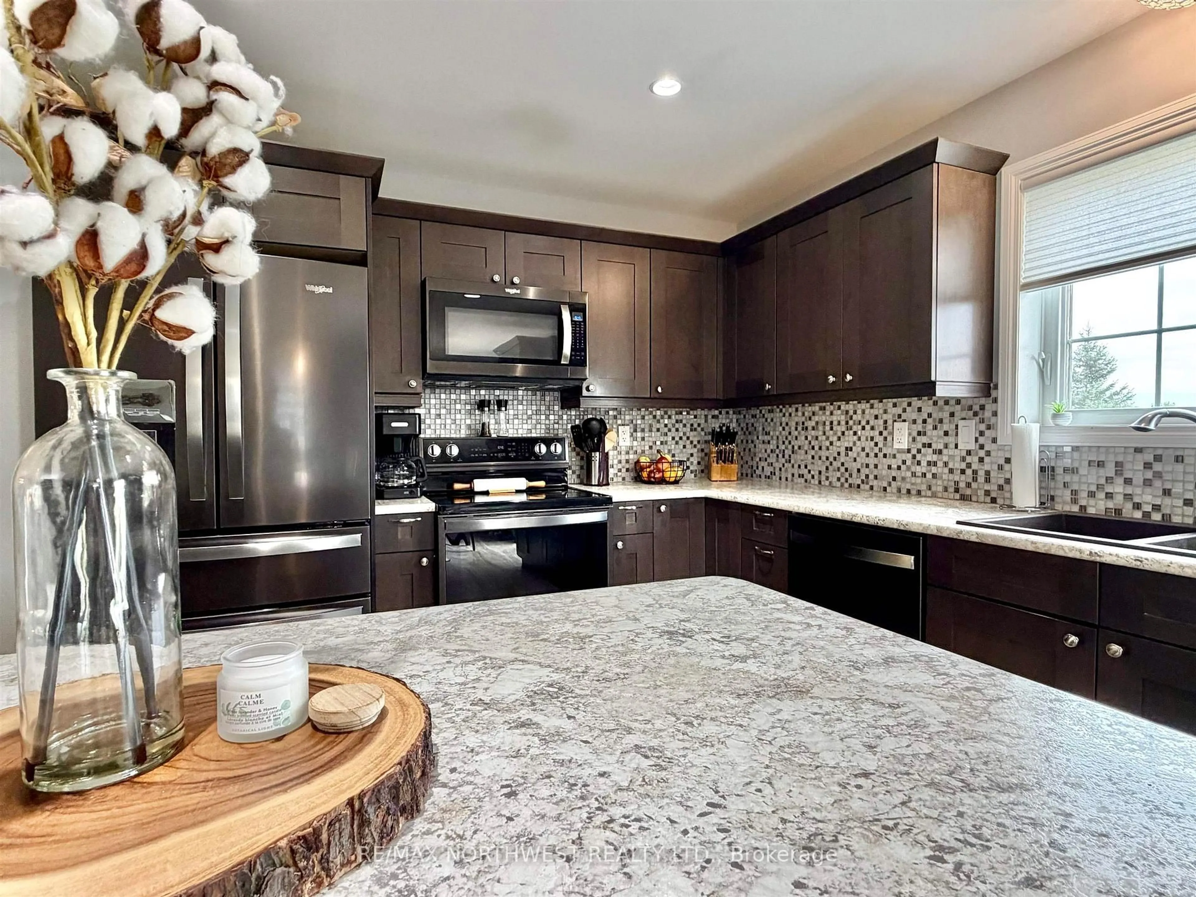 Contemporary kitchen, ceramic/tile floor for 8 Spruce Dr, Emo Ontario P0W 1E0