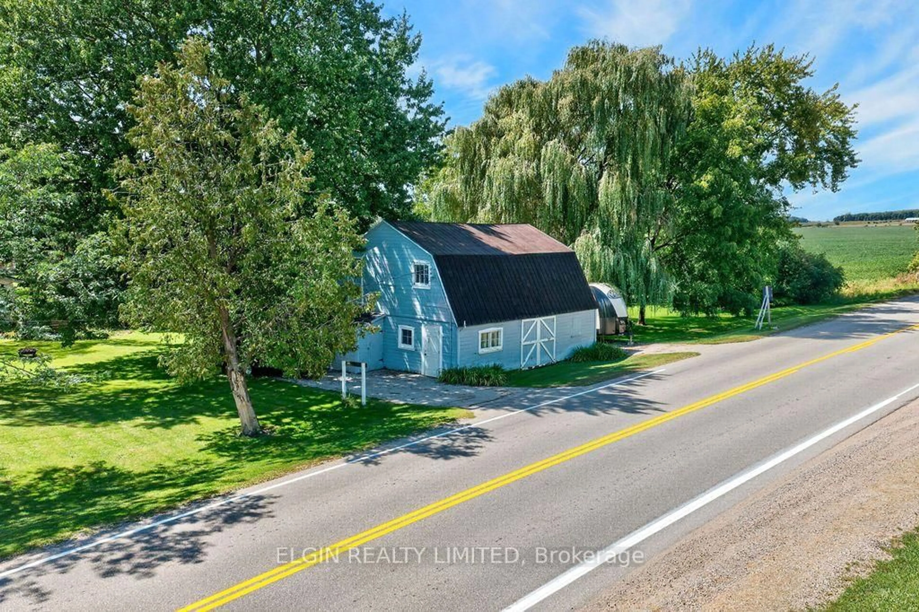 A pic from outside/outdoor area/front of a property/back of a property/a pic from drone, street for 38236 Fingal Line, Southwold Ontario N5P 3S5