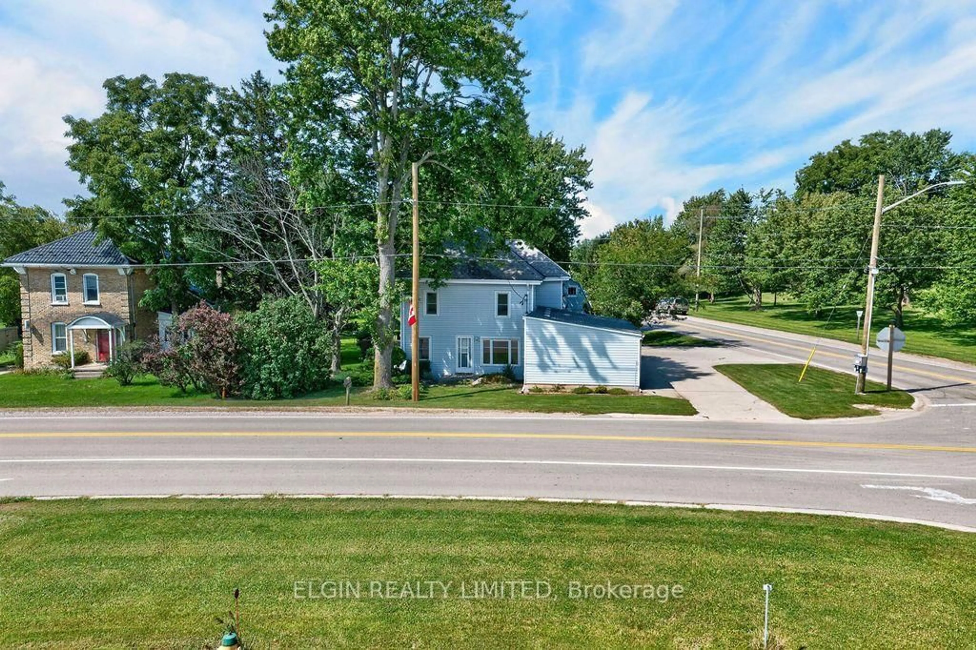 A pic from outside/outdoor area/front of a property/back of a property/a pic from drone, street for 38236 Fingal Line, Southwold Ontario N5P 3S5