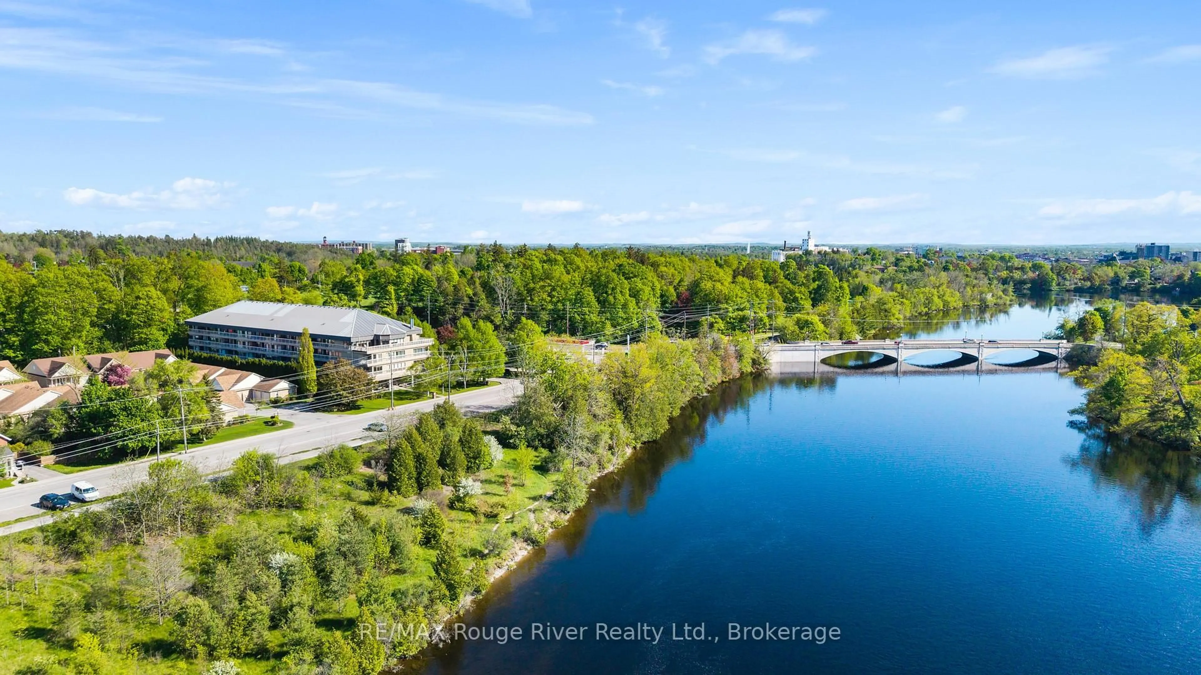 A pic from outside/outdoor area/front of a property/back of a property/a pic from drone, water/lake/river/ocean view for 40 Auburn St #304, Peterborough Ontario K9H 2G2