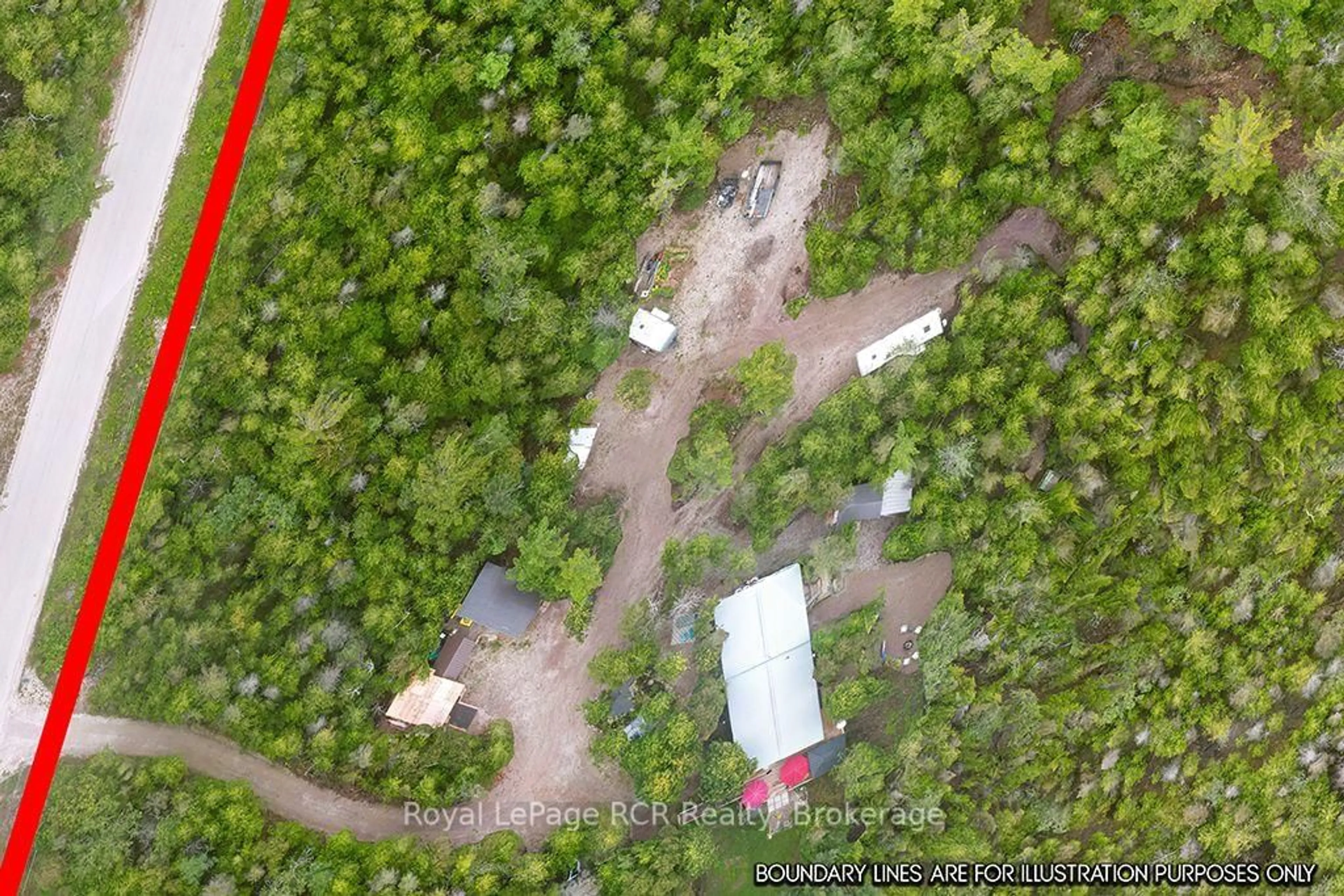 A pic from outside/outdoor area/front of a property/back of a property/a pic from drone, forest/trees view for 269 Lindsay Road 20 Rd, Northern Bruce Peninsula Ontario N0H 1Z0