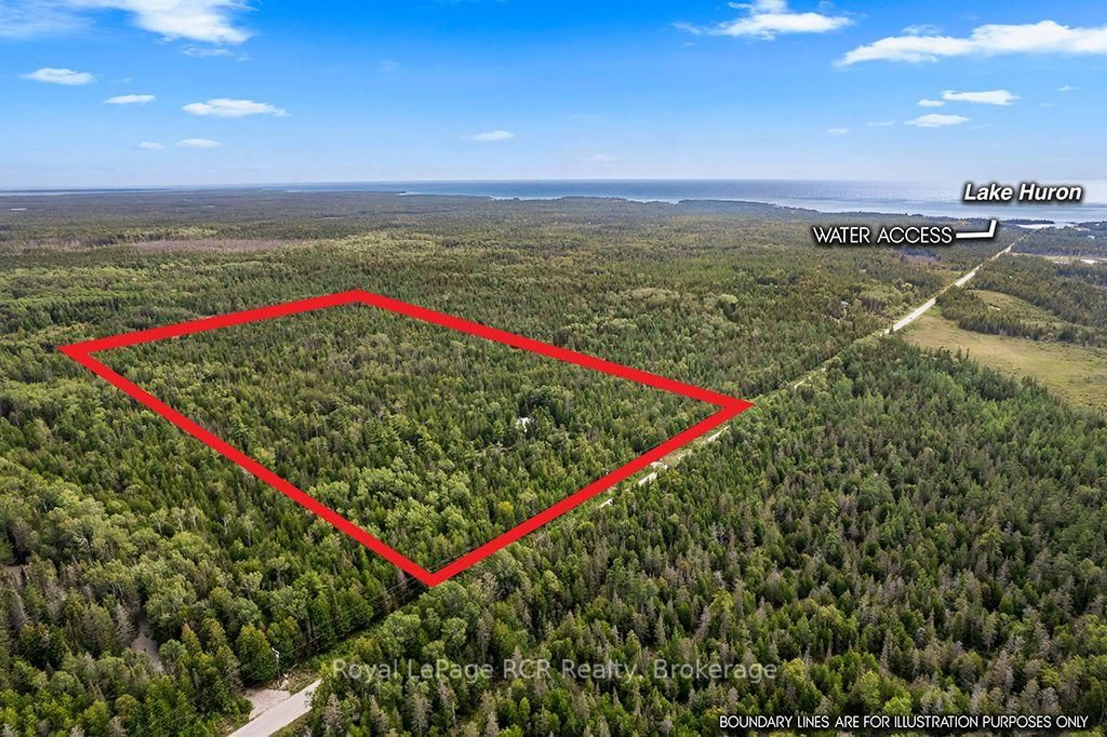 A pic from outside/outdoor area/front of a property/back of a property/a pic from drone, forest/trees view for 269 Lindsay Road 20 Rd, Northern Bruce Peninsula Ontario N0H 1Z0