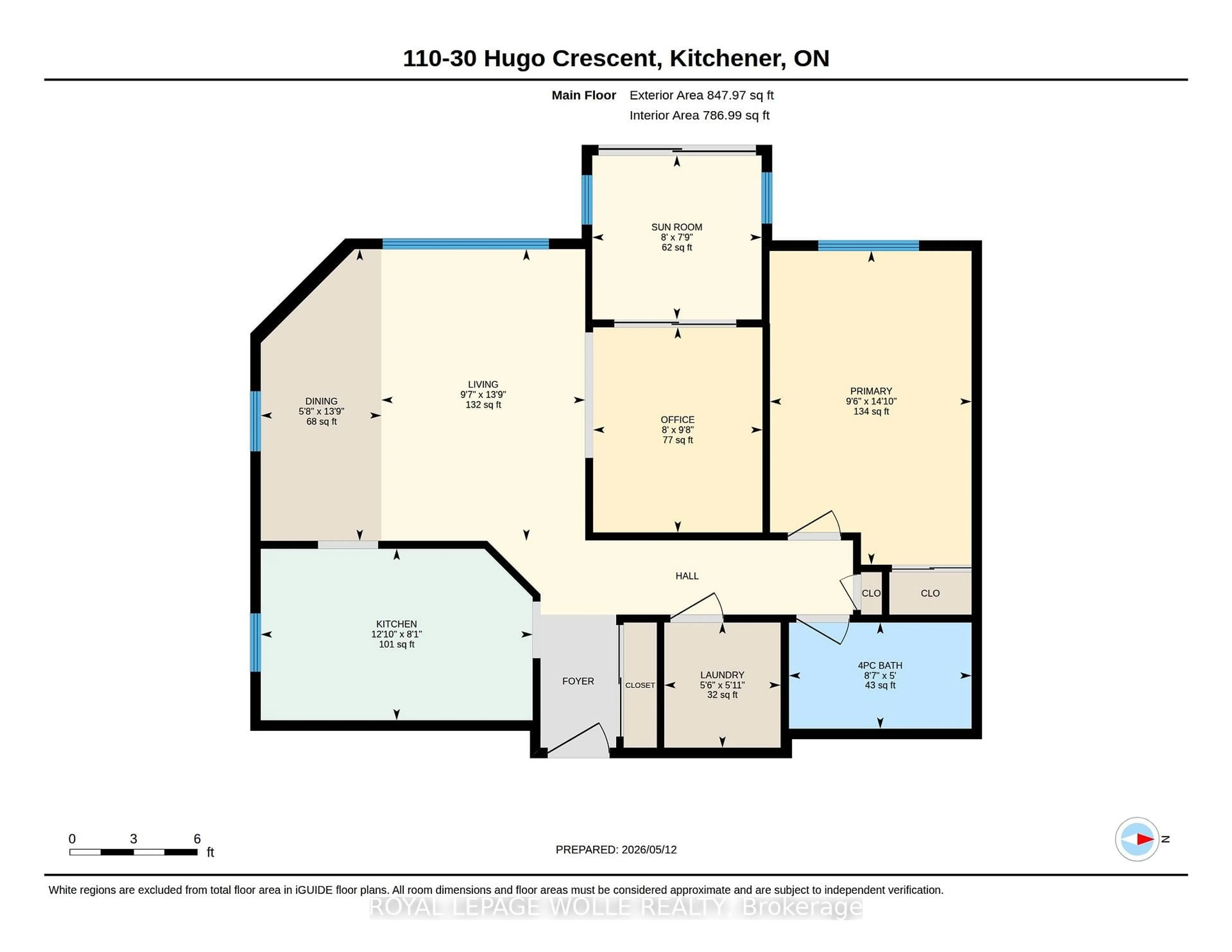 Floor plan for 30 Hugo Cres #110, Kitchener Ontario N2M 3Z2