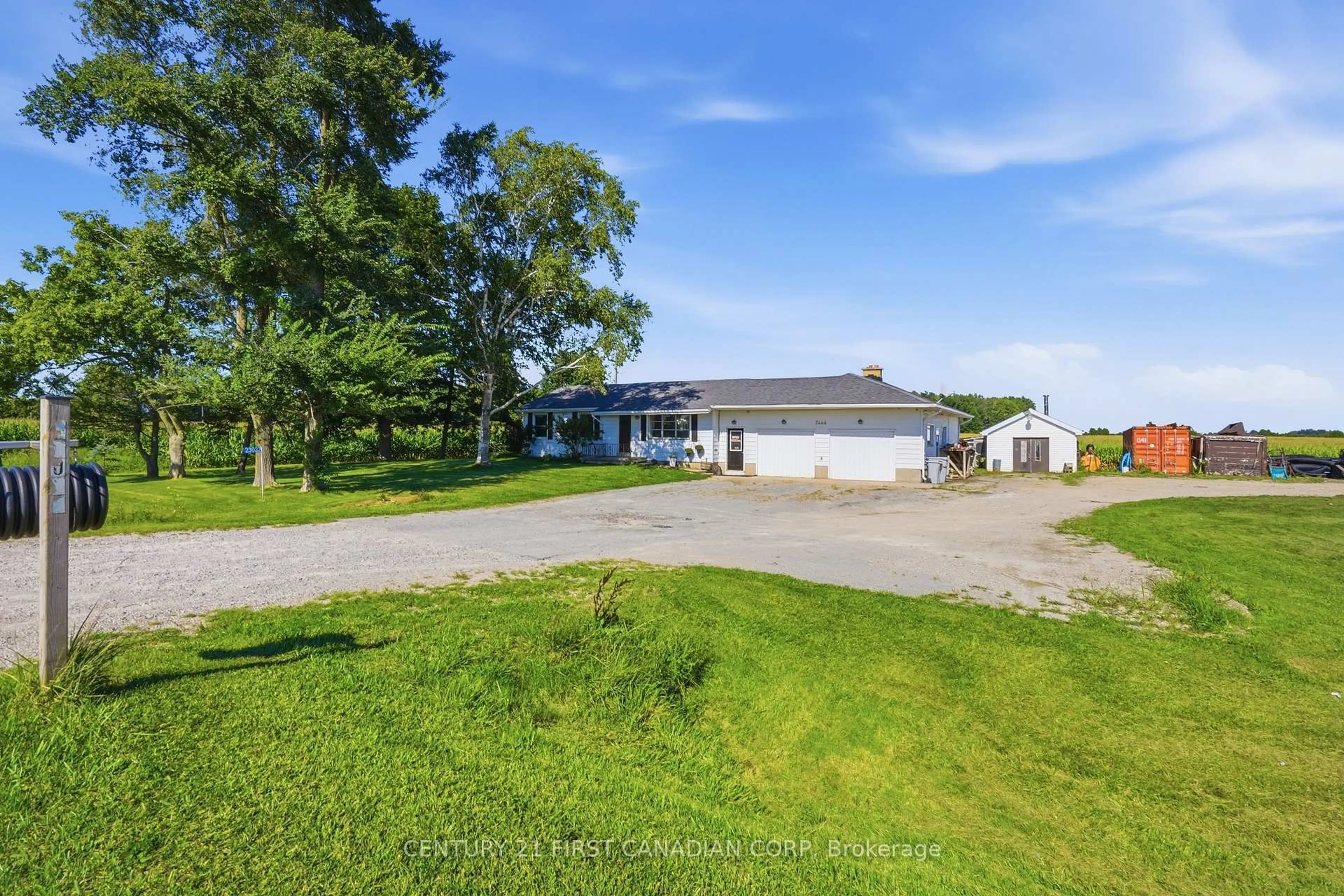 A pic from outside/outdoor area/front of a property/back of a property/a pic from drone, water/lake/river/ocean view for 23032 Highbury Ave, Middlesex Centre Ontario N0M 2A0