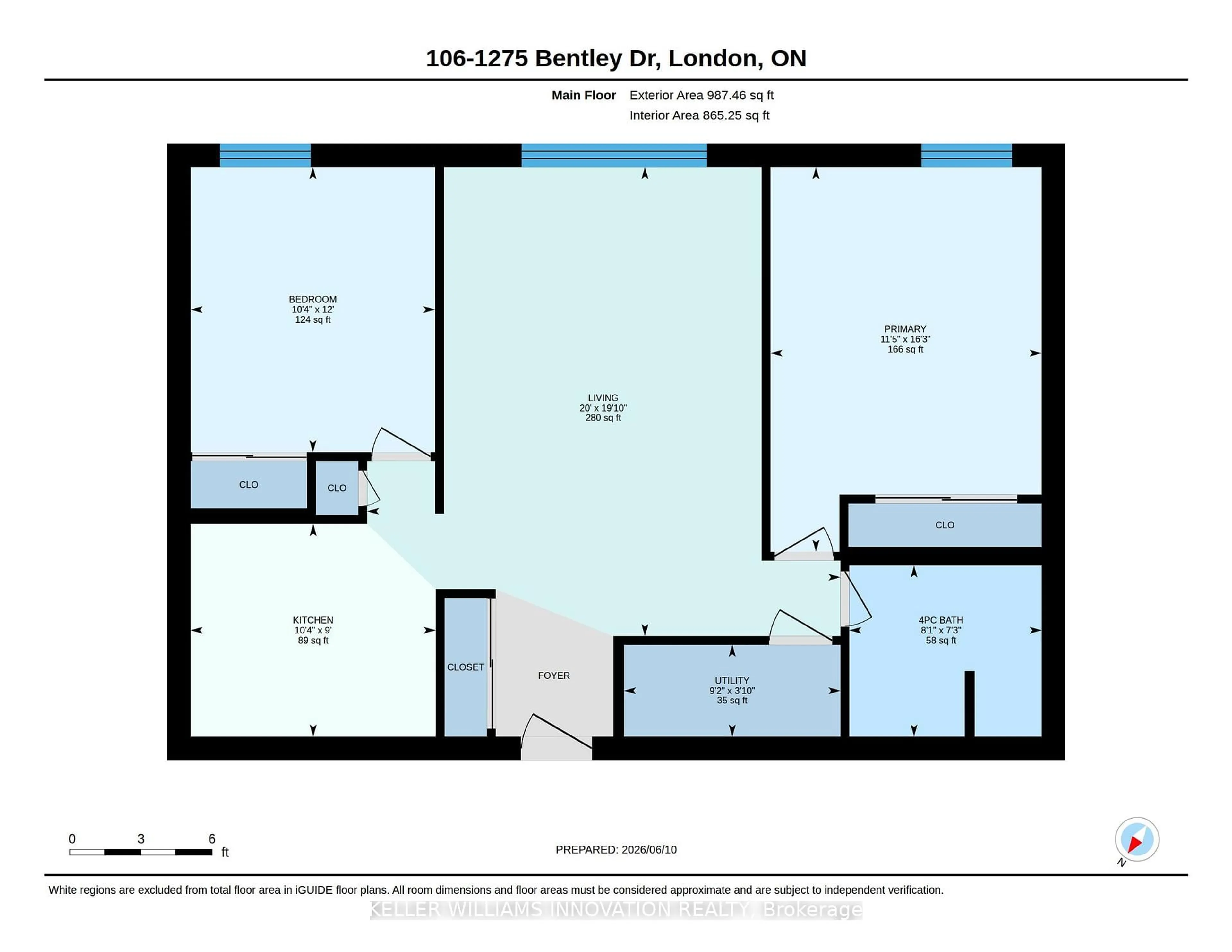 Floor plan for 1275 Bentley Dr #106, London East Ontario N5V 4M4