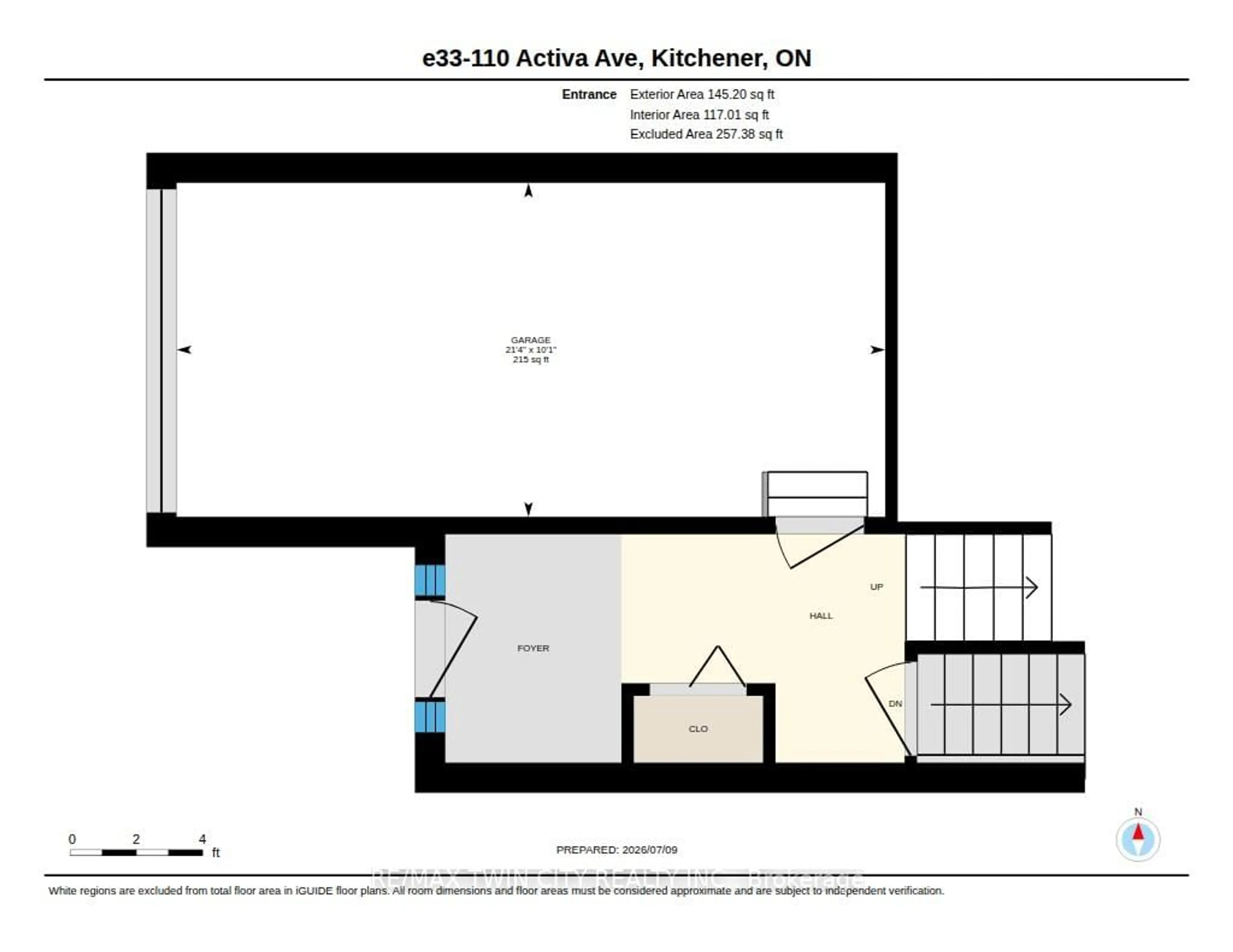 Floor plan for 110 Activa Ave #E33, Kitchener Ontario N2E 4K4