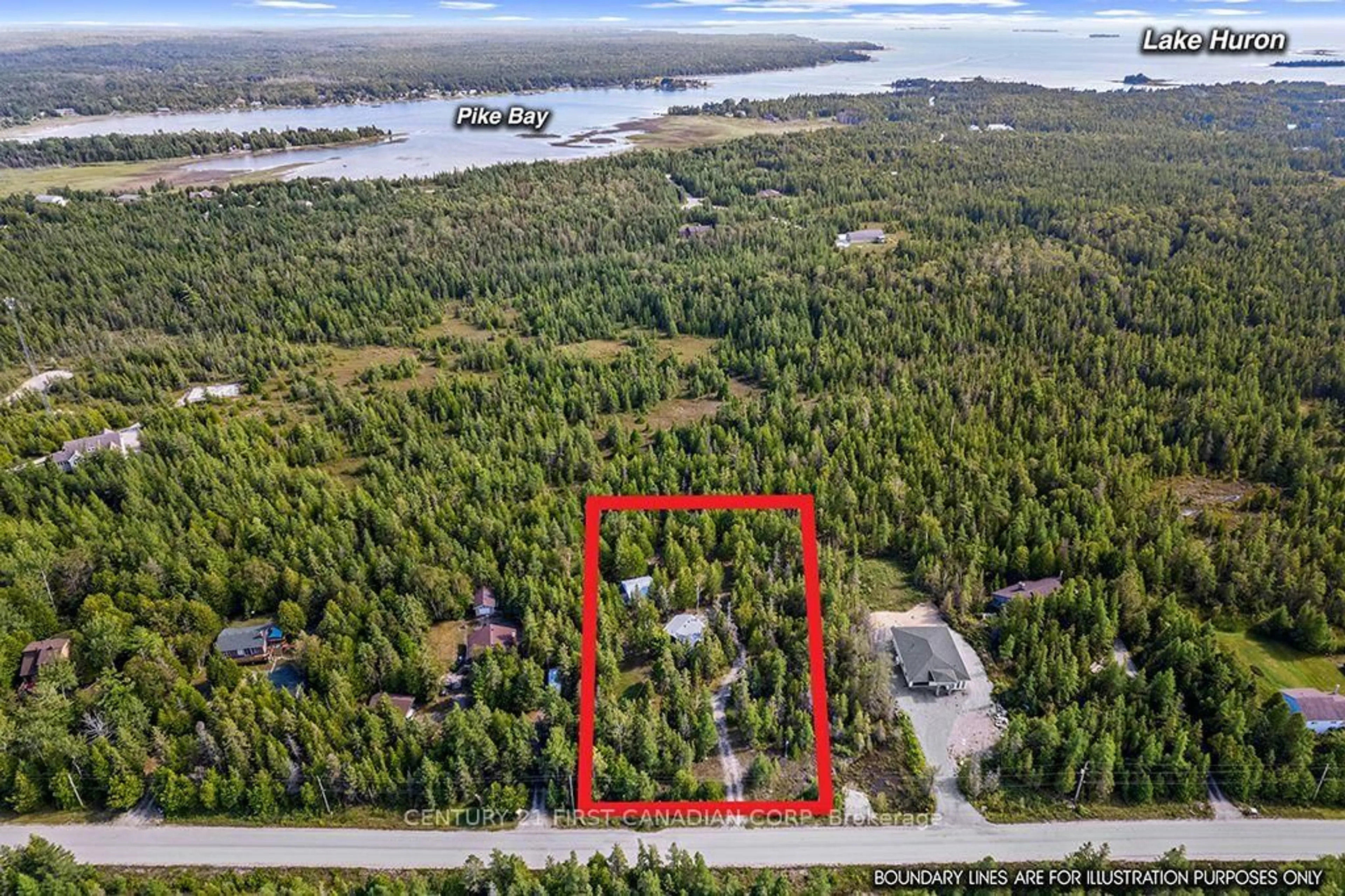 A pic from outside/outdoor area/front of a property/back of a property/a pic from drone, water/lake/river/ocean view for 87 Whiskey Harbour Rd, Northern Bruce Peninsula Ontario N0H 2T0