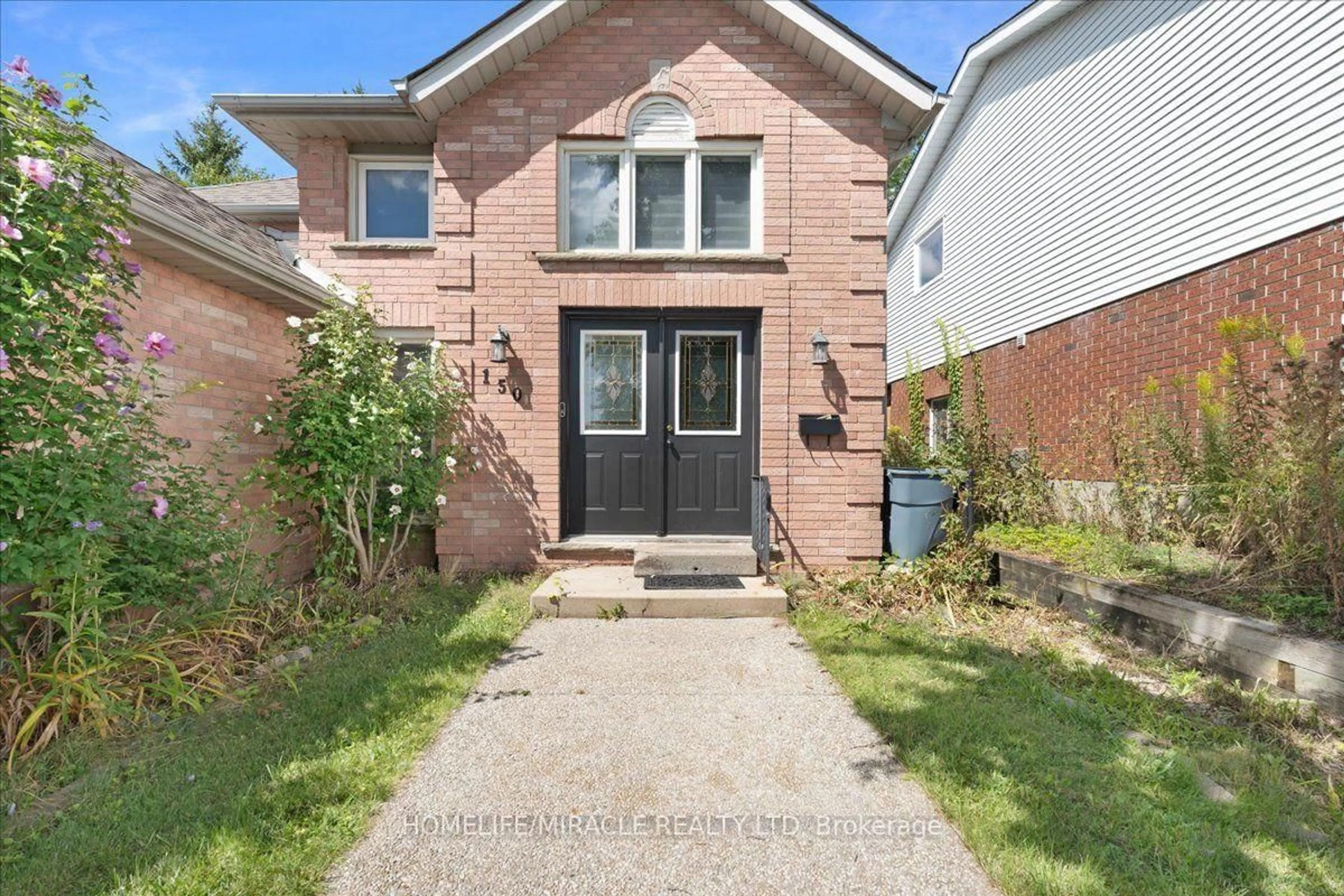 Home with brick exterior material, street for 150 Bankside Dr, Kitchener Ontario N2N 3E4