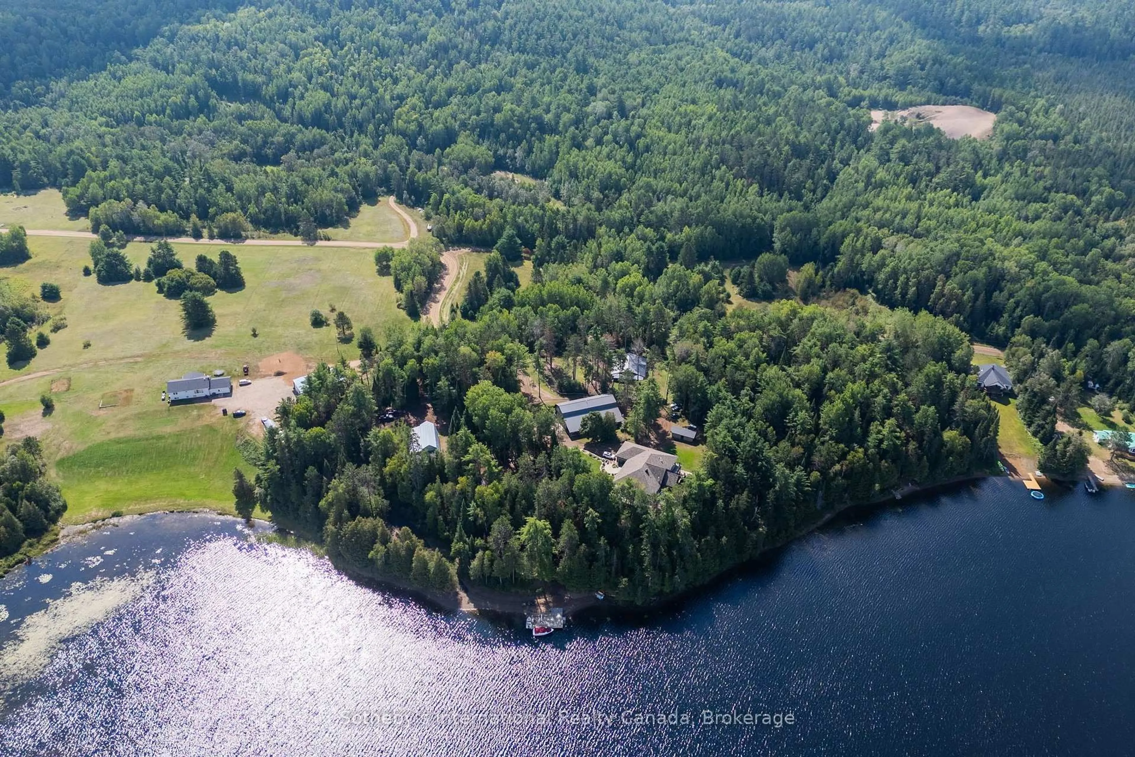 A pic from outside/outdoor area/front of a property/back of a property/a pic from drone, water/lake/river/ocean view for 362 Cameron Lake Rd, Palmer Rapids Ontario K0J 2E0