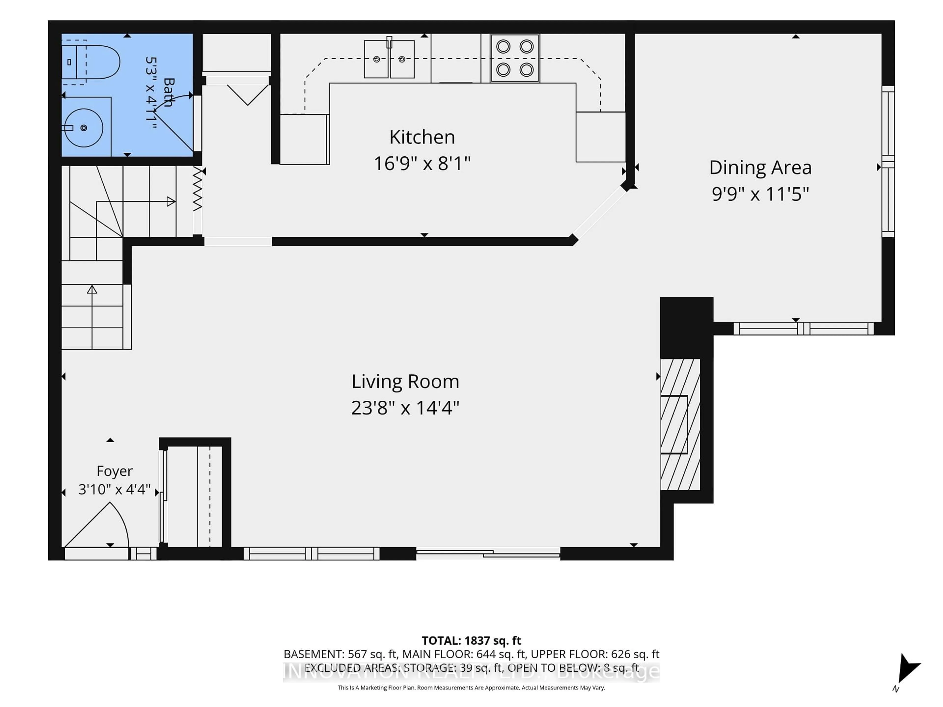 Floor plan for 1607 Sommet Pl #45, Ottawa Ontario K1C 4Z8