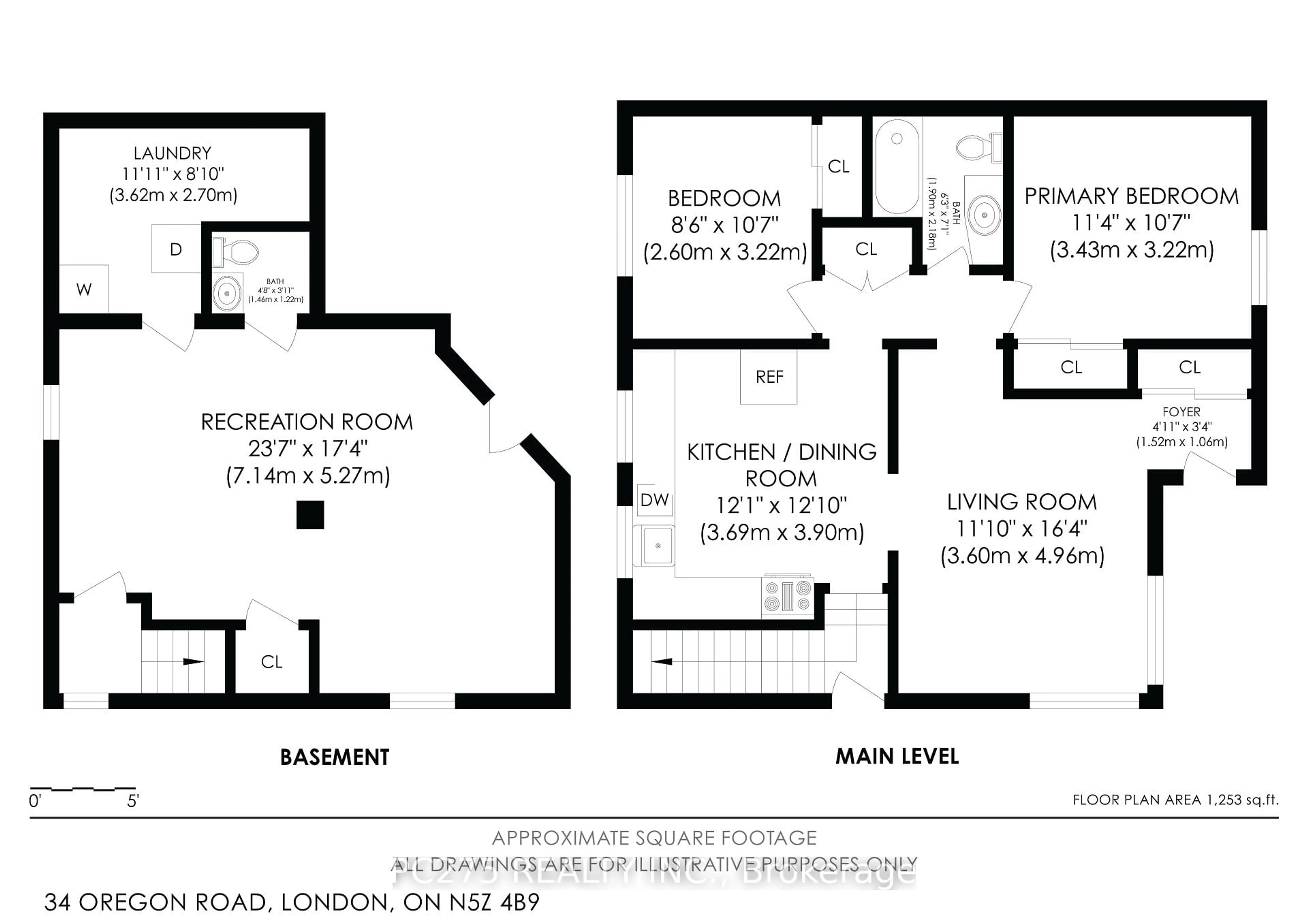 Floor plan for 34 Oregon Rd, London South Ontario N5Z 4B9