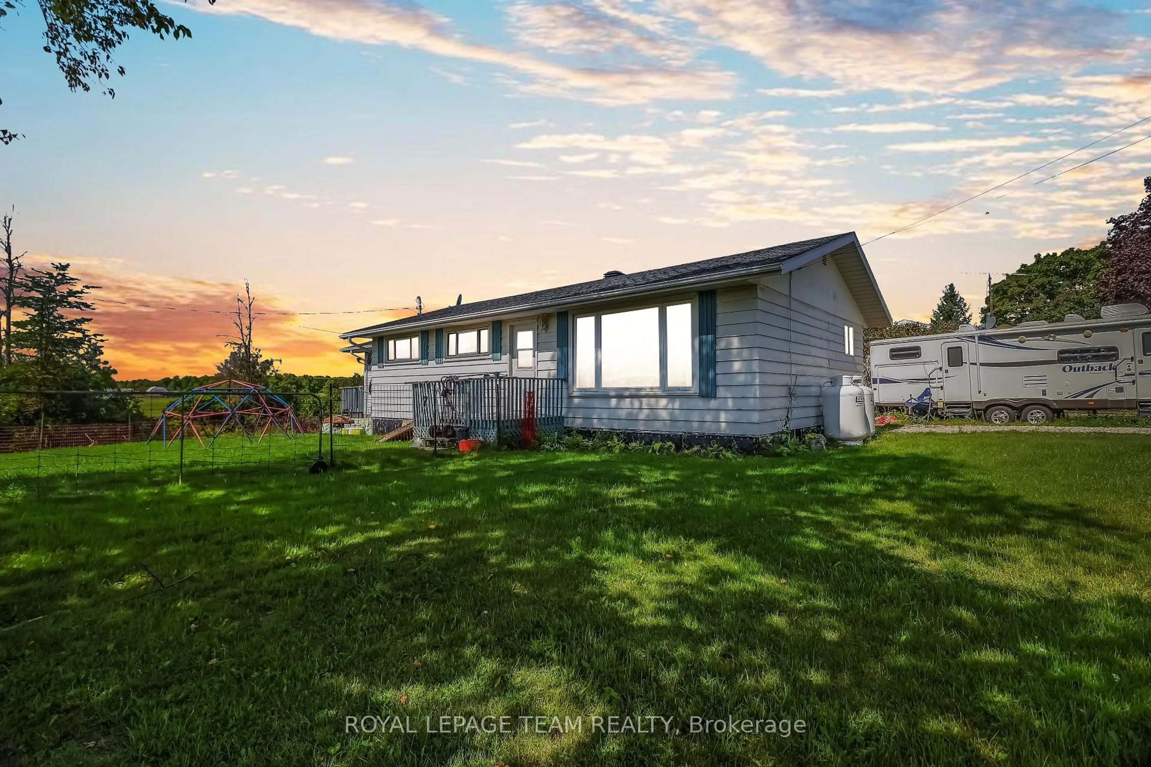 A pic from outside/outdoor area/front of a property/back of a property/a pic from drone, water/lake/river/ocean view for 1289 Rosedale Rd, Smiths Falls Ontario K7A 4S6