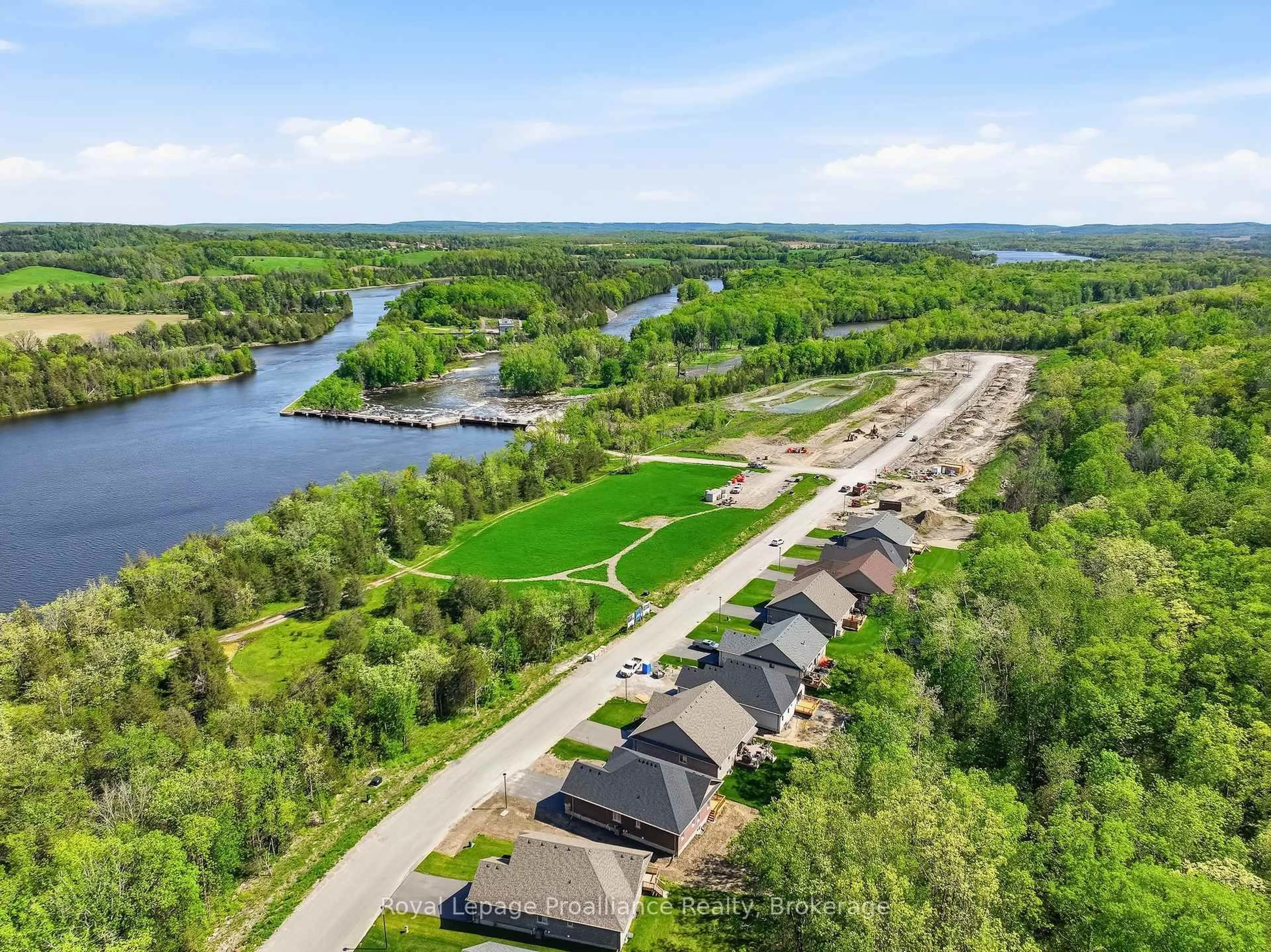 A pic from outside/outdoor area/front of a property/back of a property/a pic from drone, water/lake/river/ocean view for 103 Riverside Tr, Trent Hills Ontario K0L 1L0