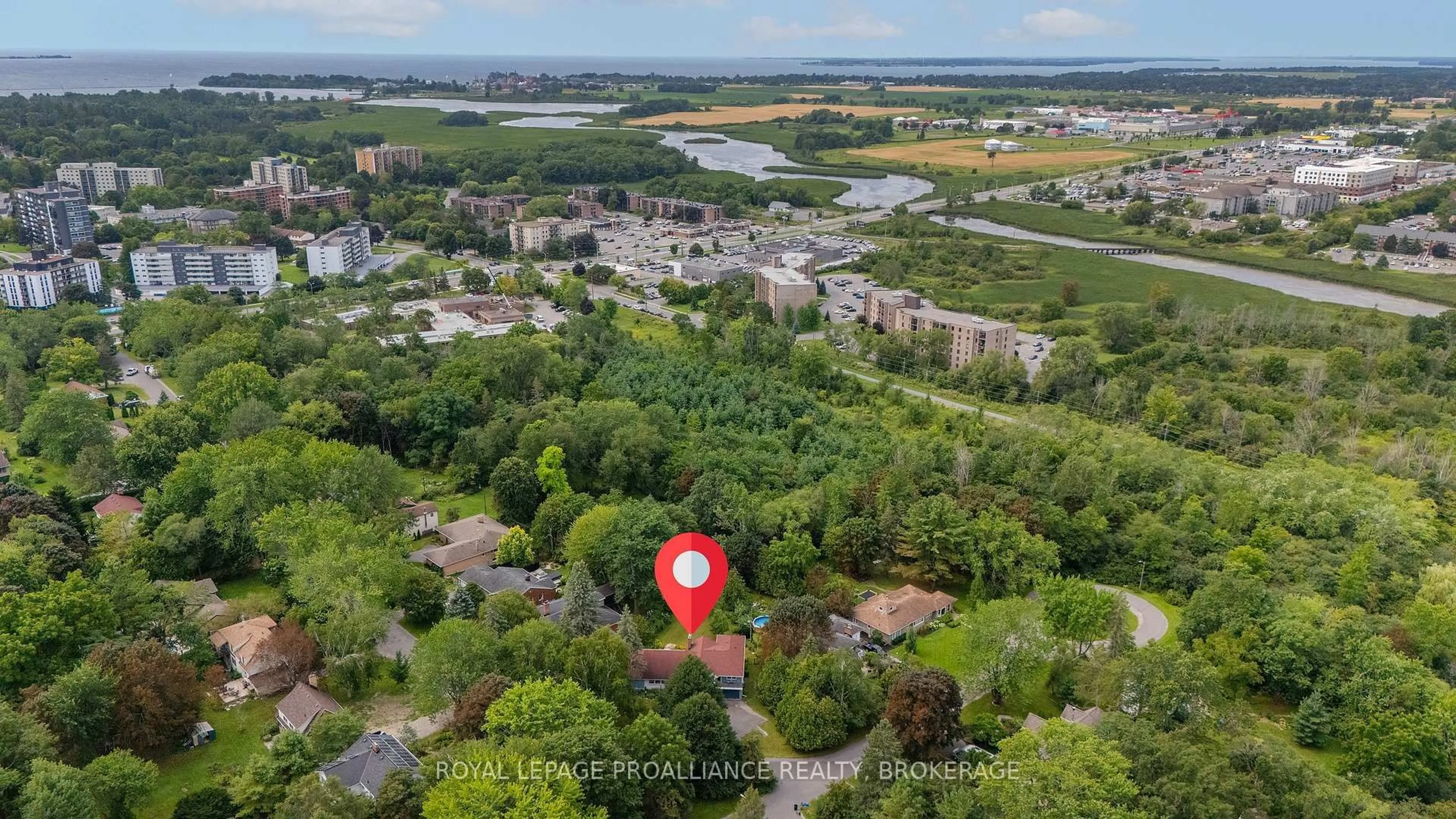 A pic from outside/outdoor area/front of a property/back of a property/a pic from drone, water/lake/river/ocean view for 6 Grenville Cres, Kingston Ontario K7M 3A8