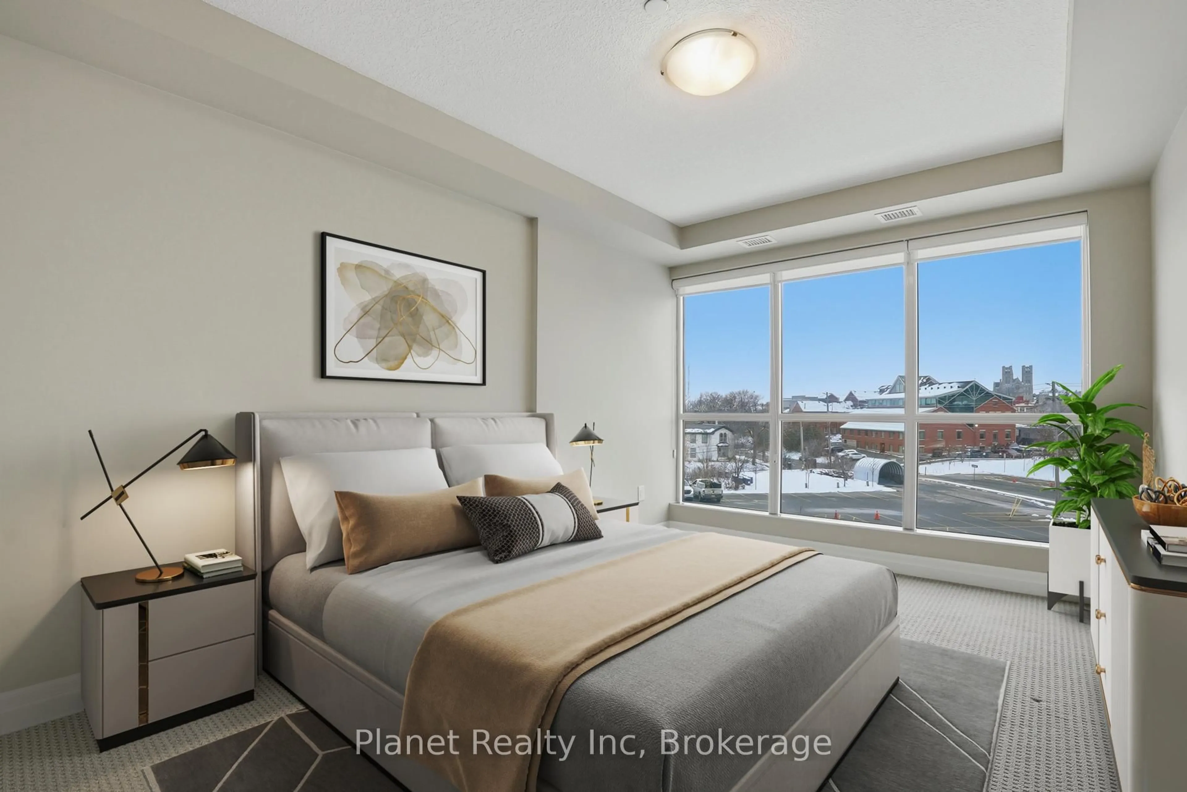 Bedroom with bed, unknown for 150 Wellington St #501, Guelph Ontario N1H 0B5