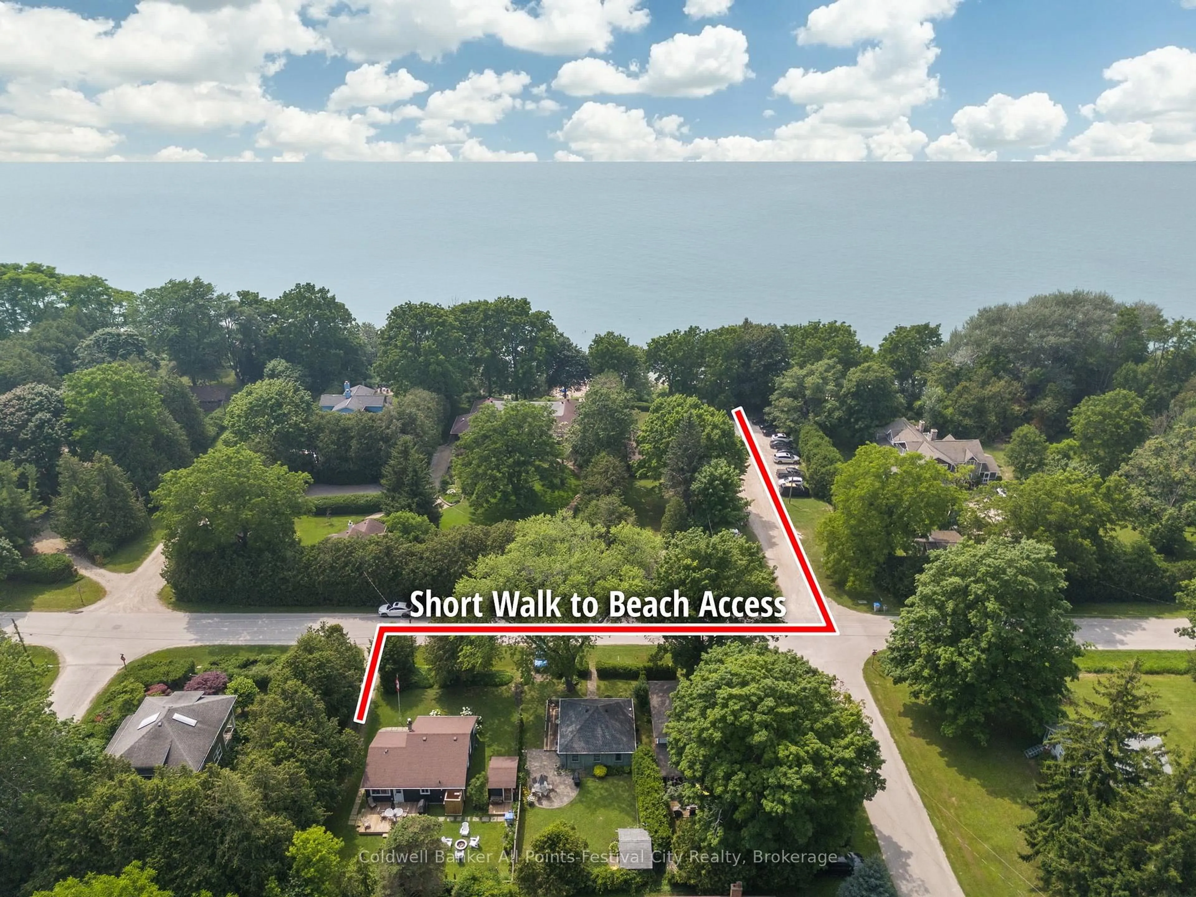A pic from outside/outdoor area/front of a property/back of a property/a pic from drone, street for 20 Tuyll St, Bluewater Ontario N0M 1G0