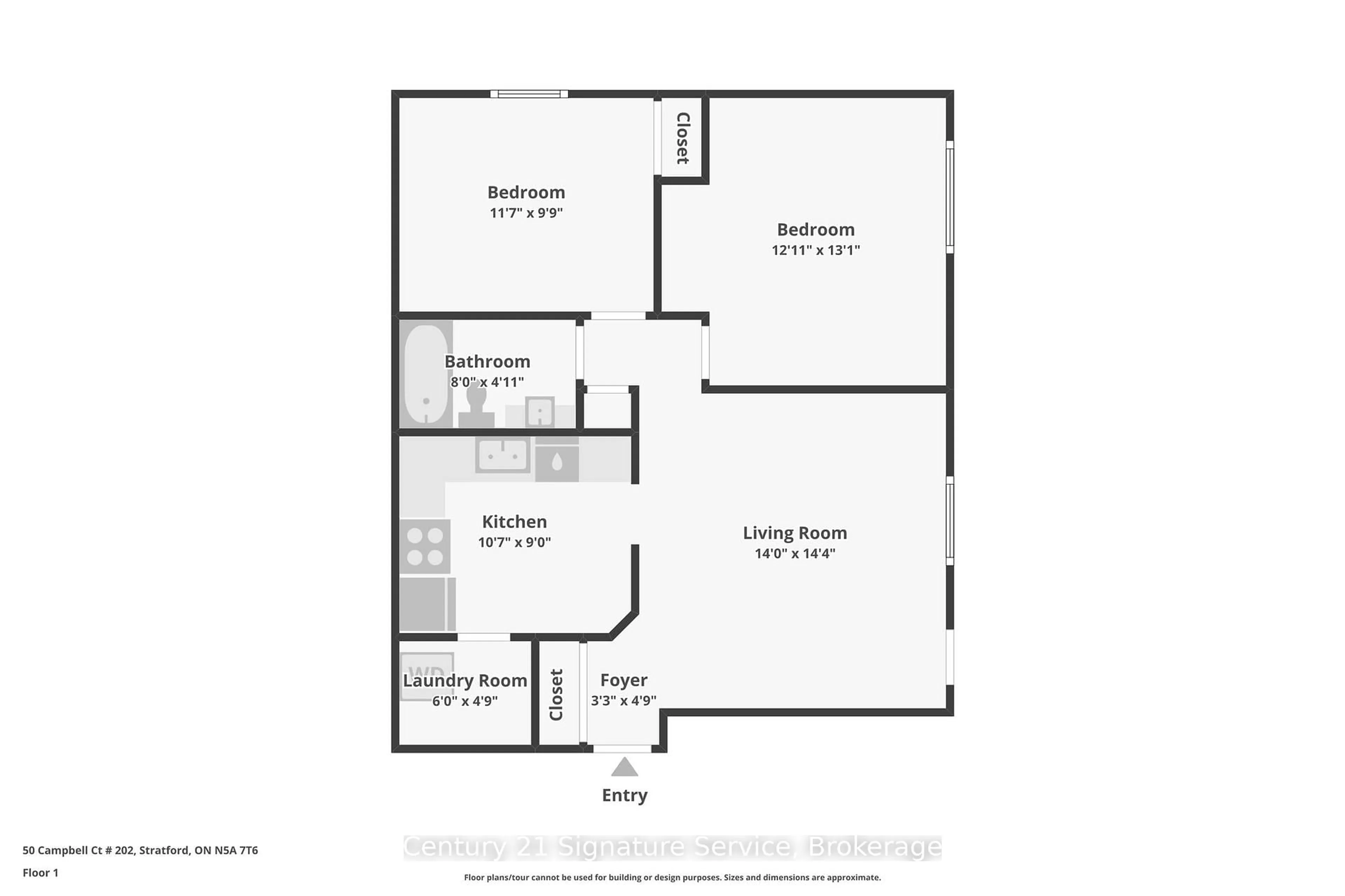 Floor plan for 50 Campbell Crt #202, Stratford Ontario N5A 7T6
