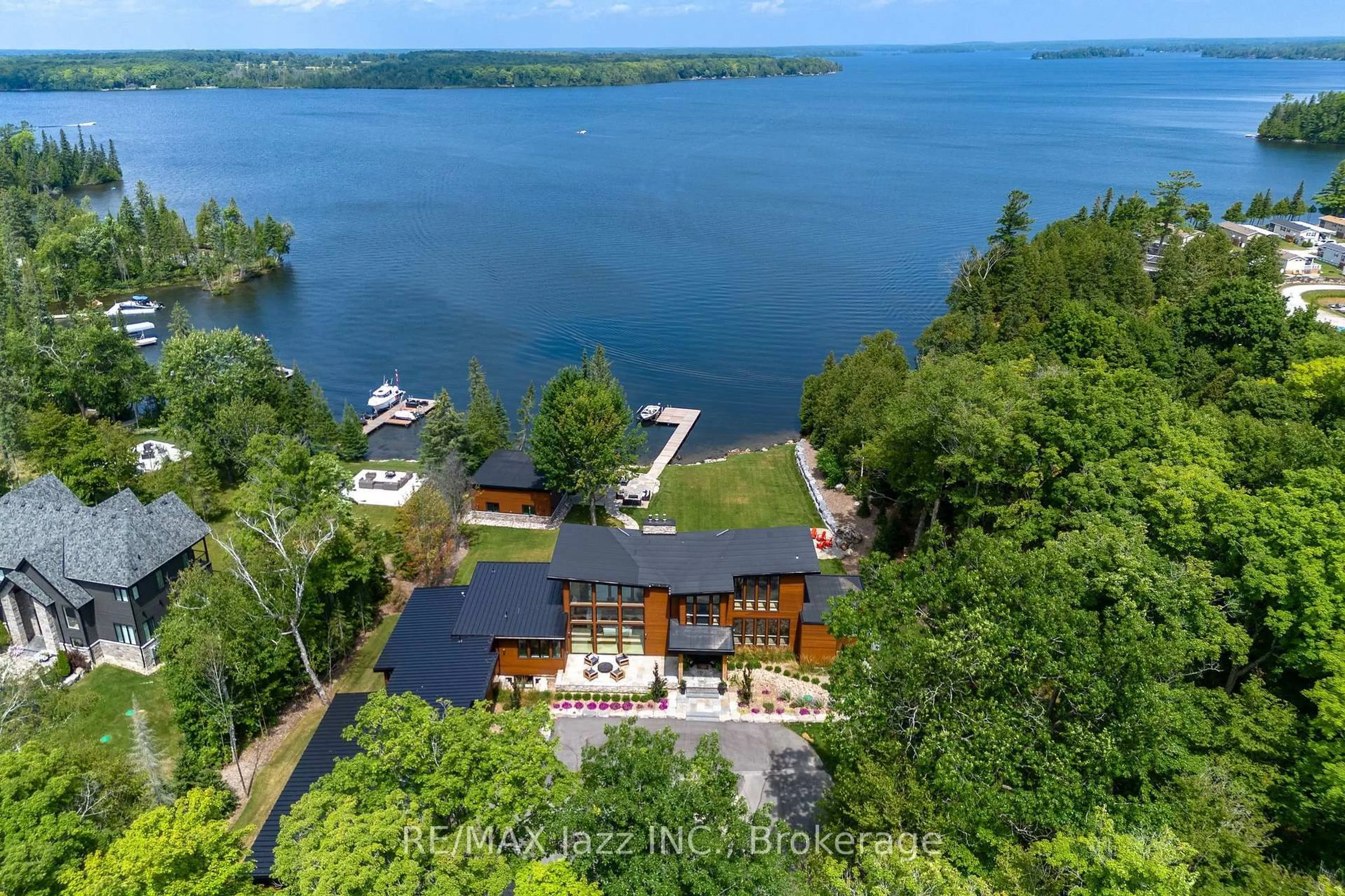 A pic from outside/outdoor area/front of a property/back of a property/a pic from drone, water/lake/river/ocean view for 151 Elysian Fields Rd, Kawartha Lakes Ontario K0M 1G0
