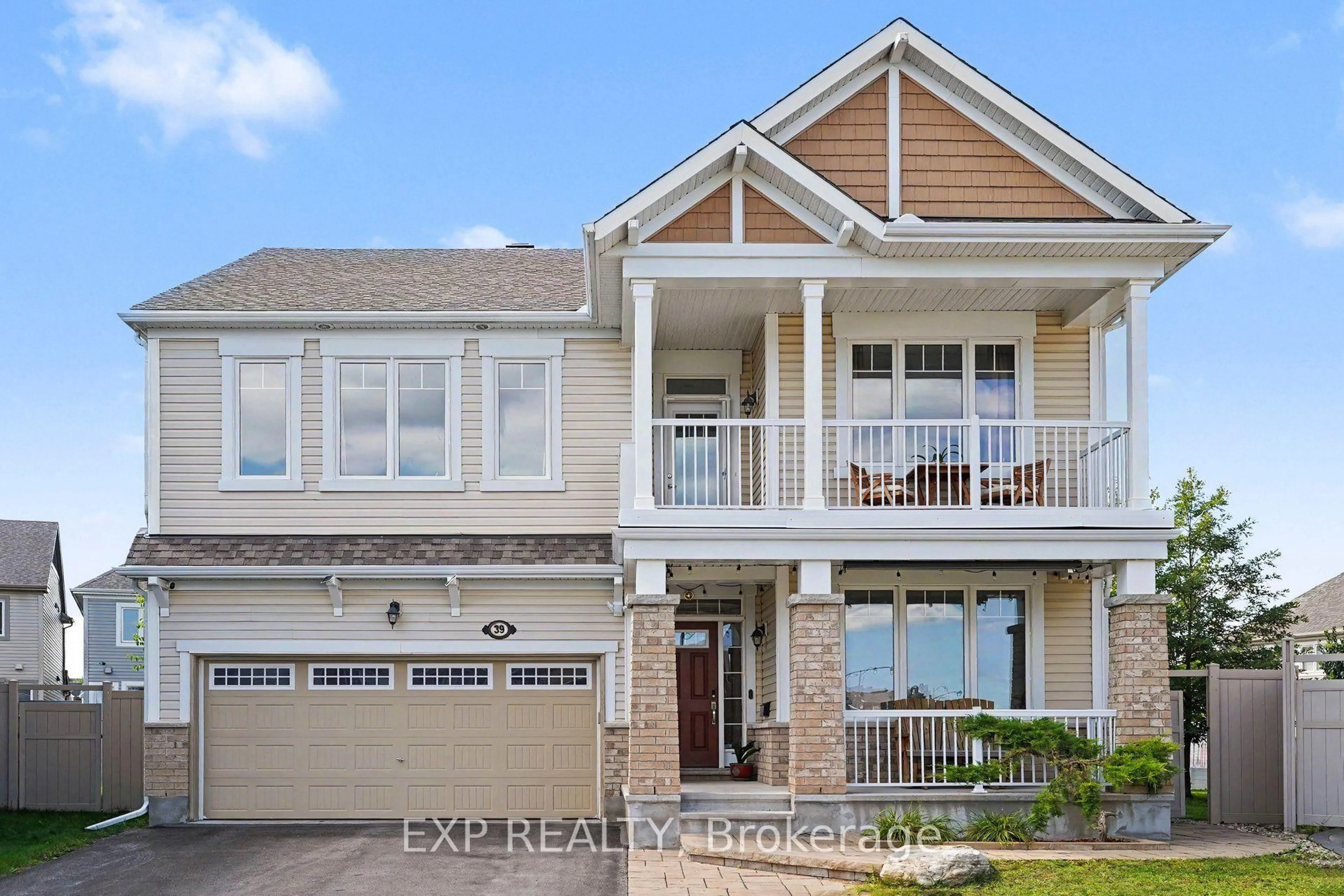 Home with vinyl exterior material, street for 39 Pondhawk Way, Ottawa Ontario K2J 5Z2