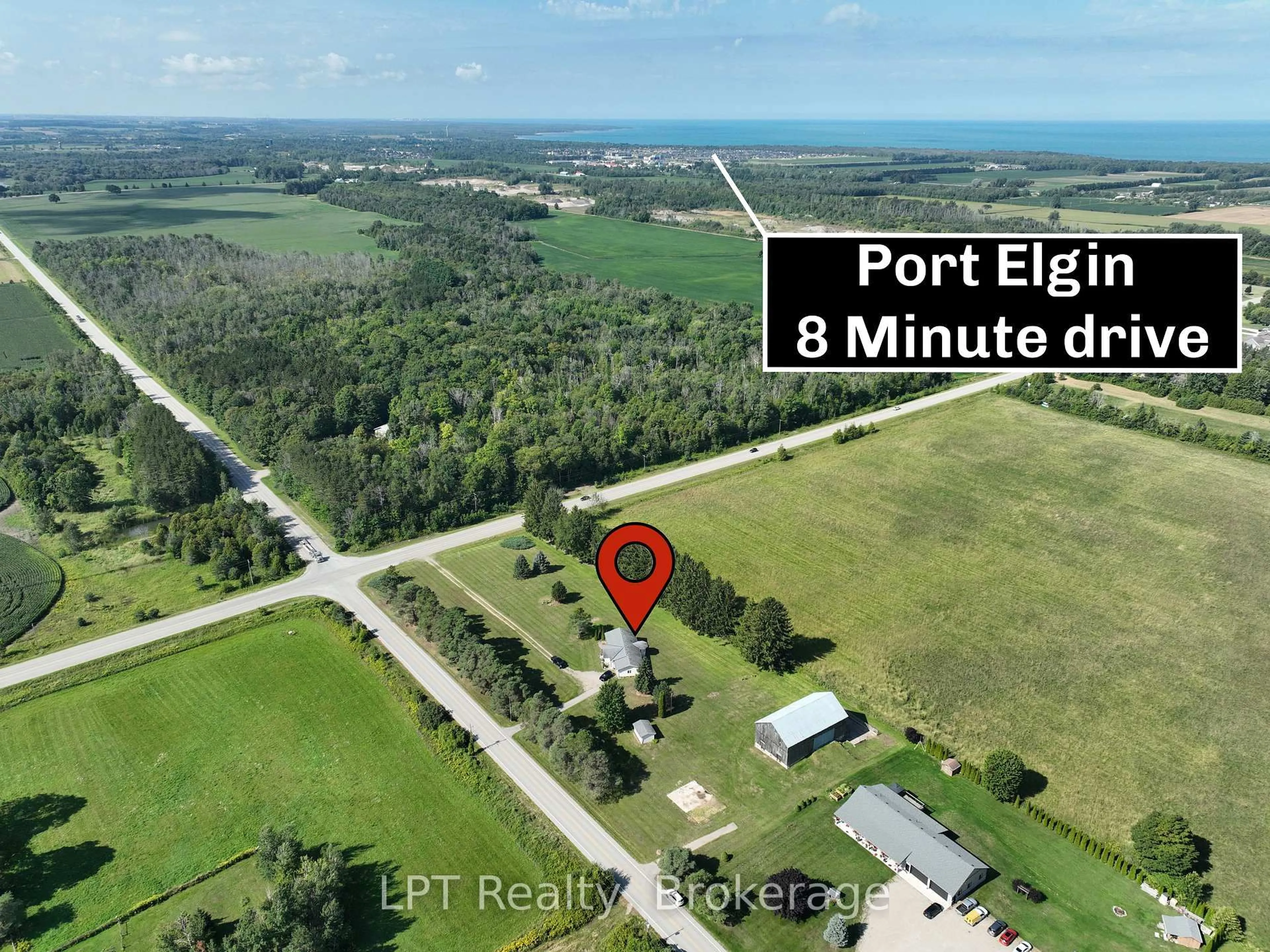 A pic from outside/outdoor area/front of a property/back of a property/a pic from drone, water/lake/river/ocean view for 5194 Bruce Road 3 Rd, Saugeen Shores Ontario N0H 2C6