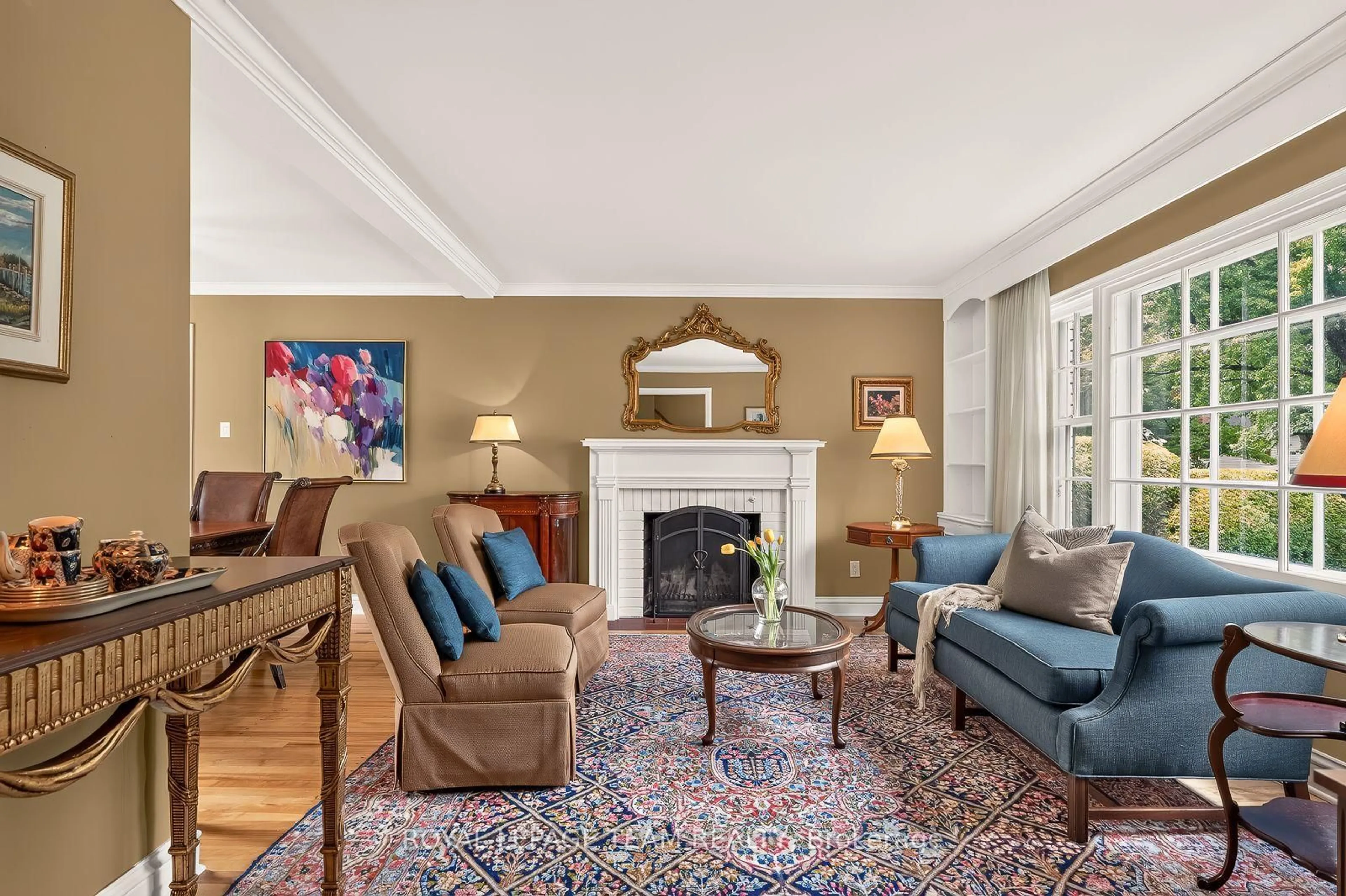 Living room with furniture, carpet floor for 766 Eastbourne Ave, Ottawa Ontario K1K 0H7