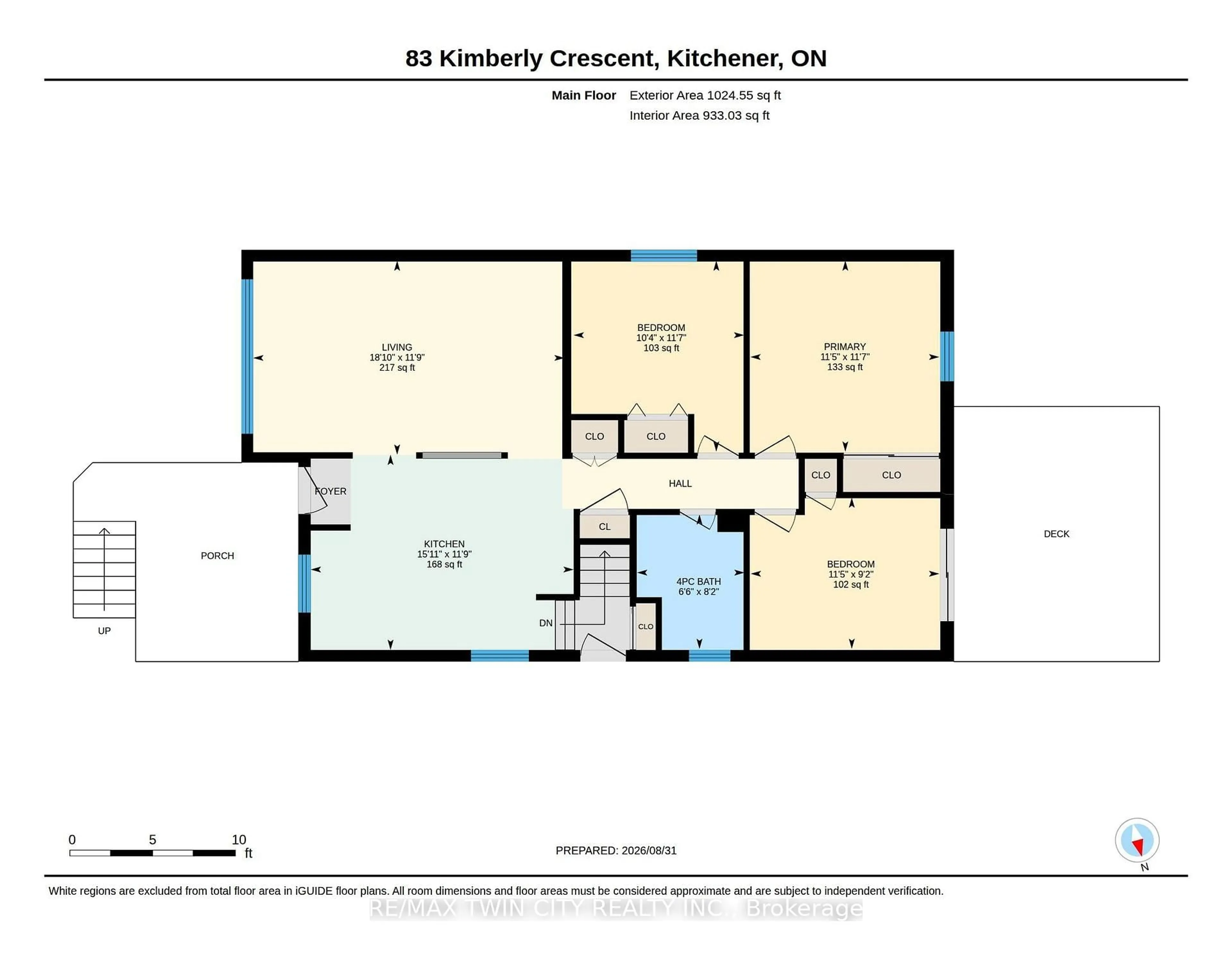 Floor plan for 83 Kimberly Cres, Kitchener Ontario N2E 1C8