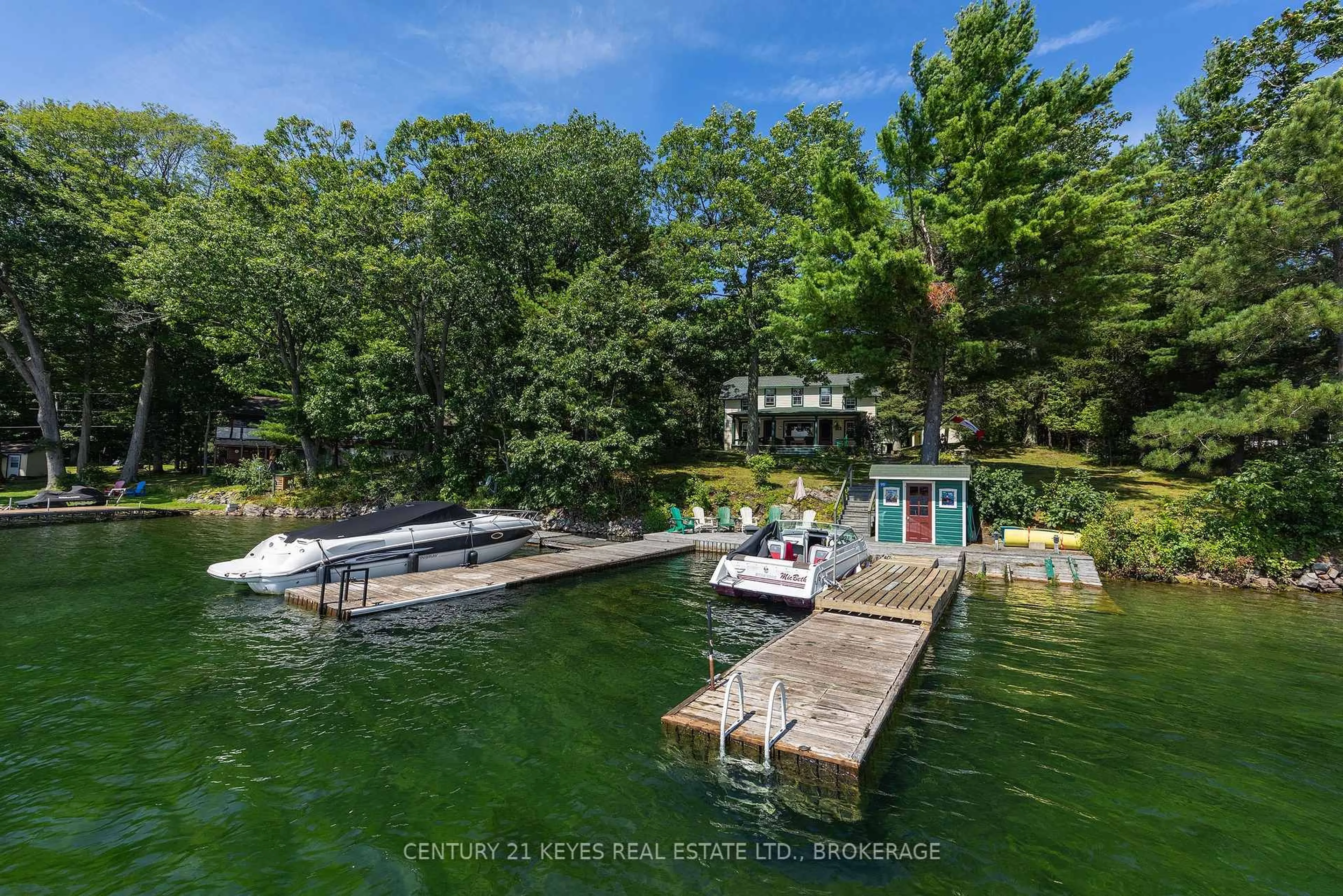 A pic from outside/outdoor area/front of a property/back of a property/a pic from drone, water/lake/river/ocean view for 99 Tremont Park Island, Leeds and the Thousand Islands Ontario K7G 0A9