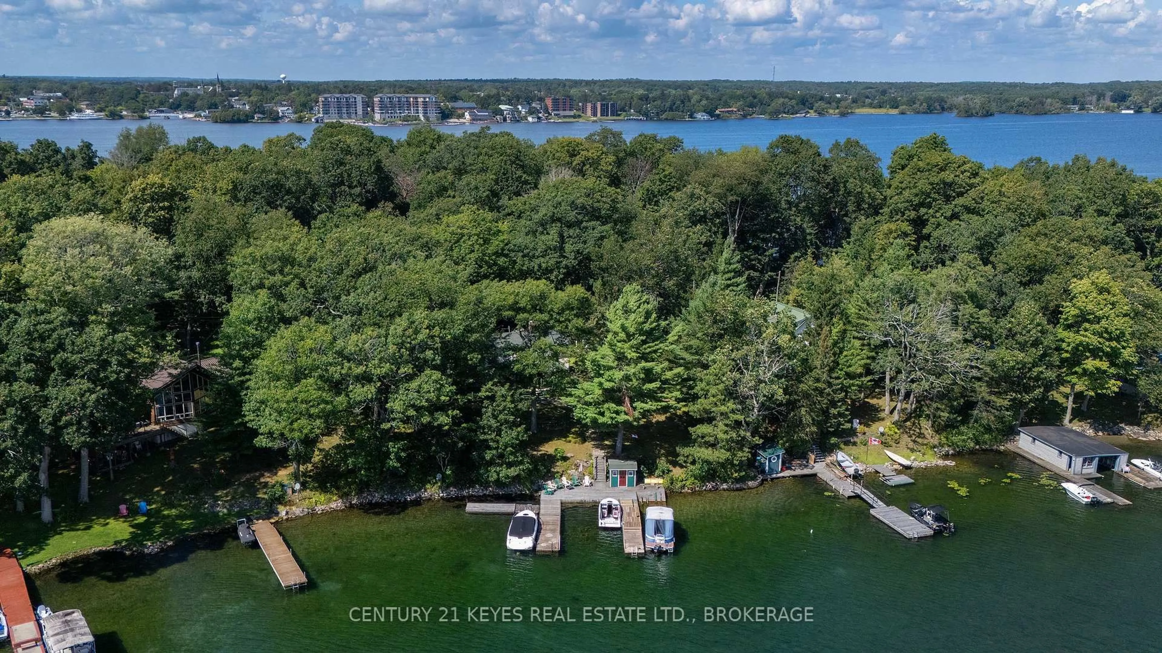 A pic from outside/outdoor area/front of a property/back of a property/a pic from drone, water/lake/river/ocean view for 99 Tremont Park Island, Leeds and the Thousand Islands Ontario K7G 0A9