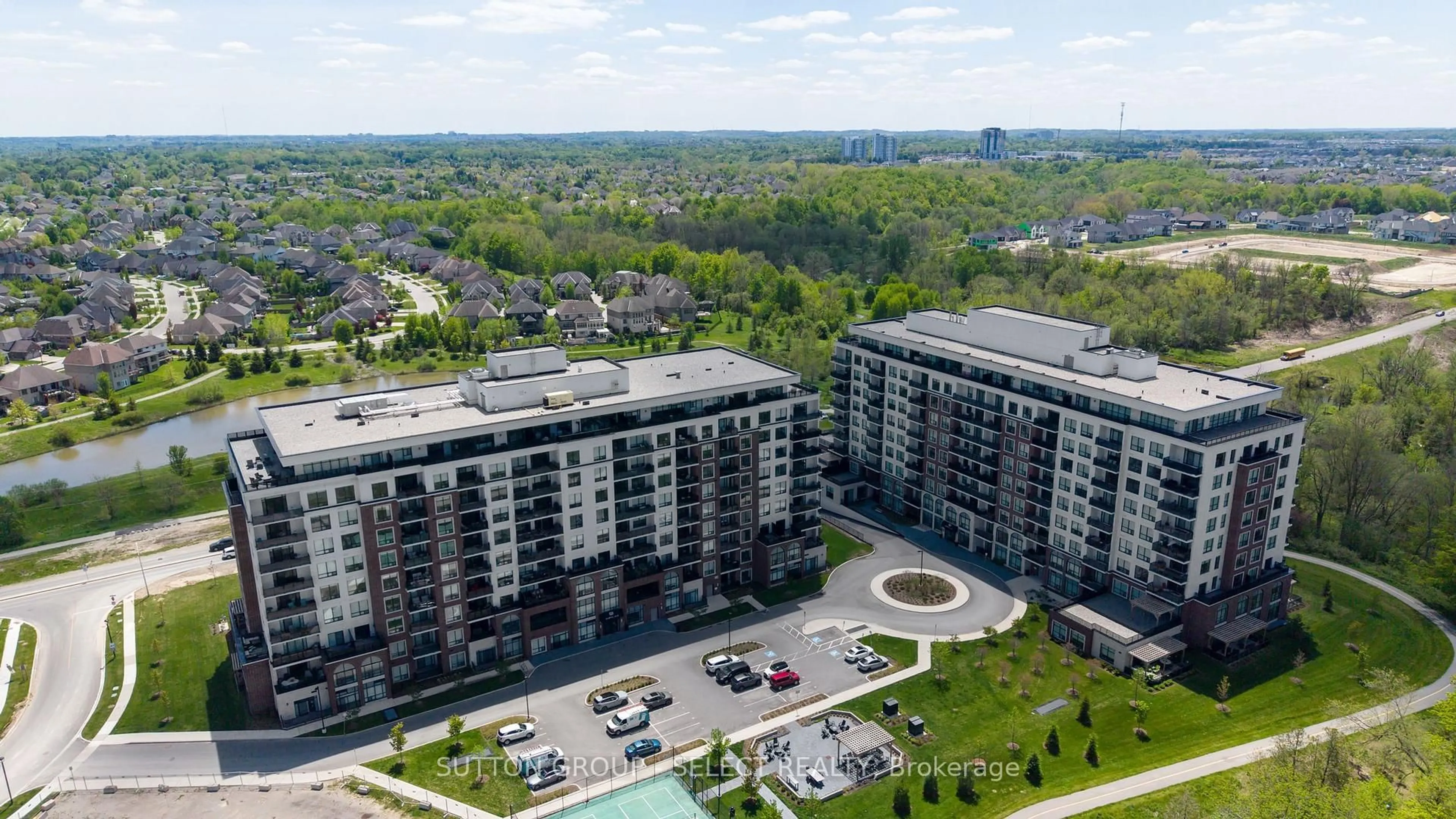 A pic from outside/outdoor area/front of a property/back of a property/a pic from drone, city buildings view from balcony for 480 CALLAWAY Rd #114, London North Ontario N6G 0M3