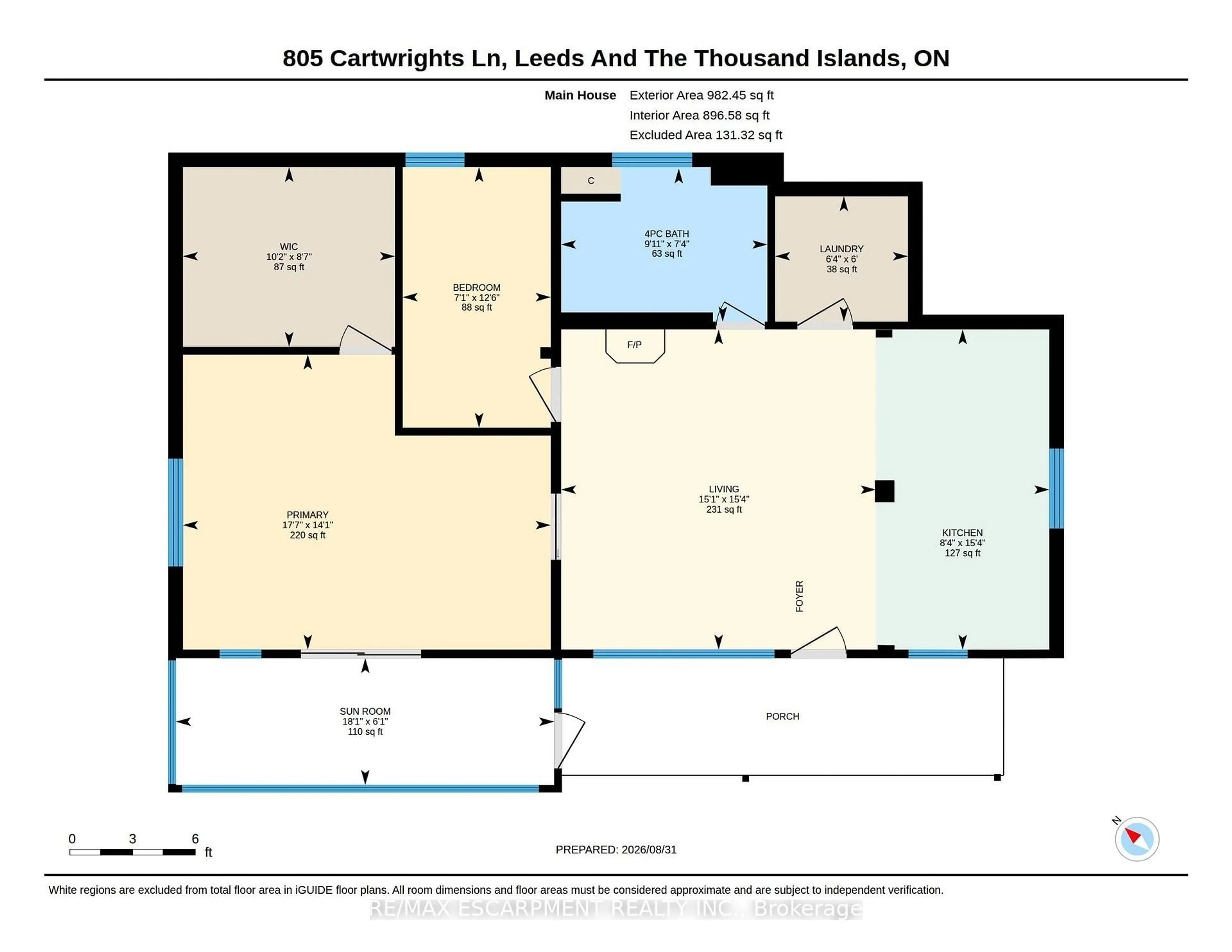 Floor plan for 805 Cartwrights Lane, Leeds and the Thousand Islands Ontario K0H 2N0