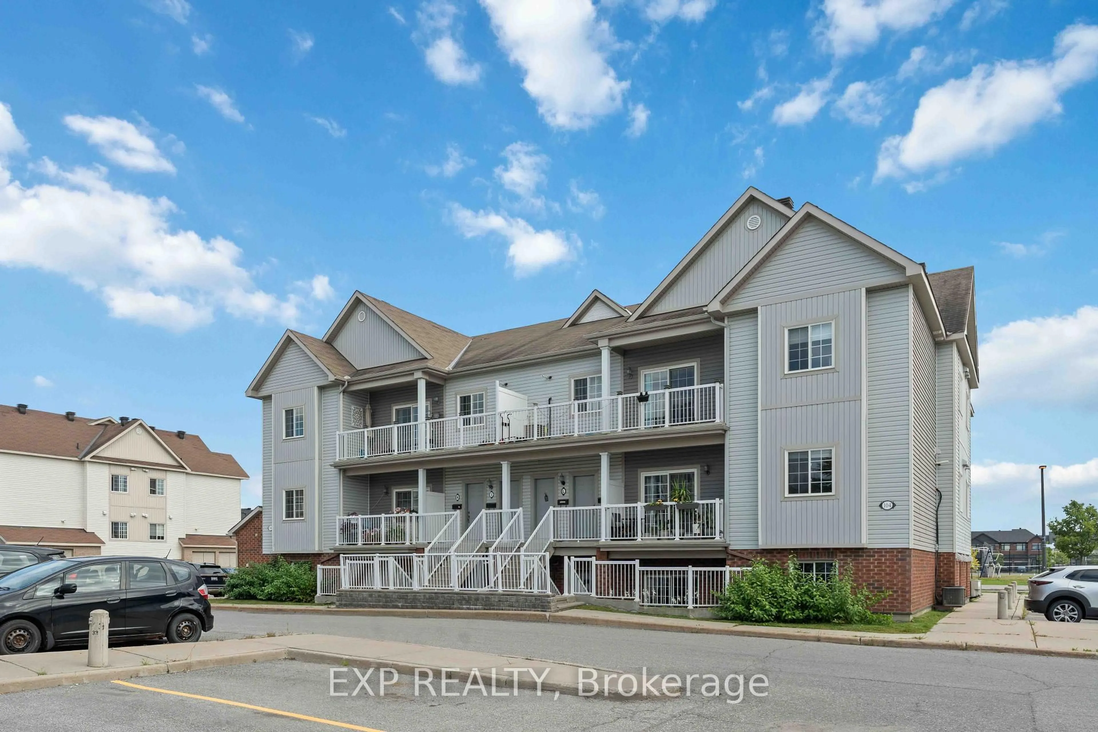 A pic from outside/outdoor area/front of a property/back of a property/a pic from drone, water/lake/river/ocean view for 104 Artesa Private #J, Ottawa Ontario K2S 0J8