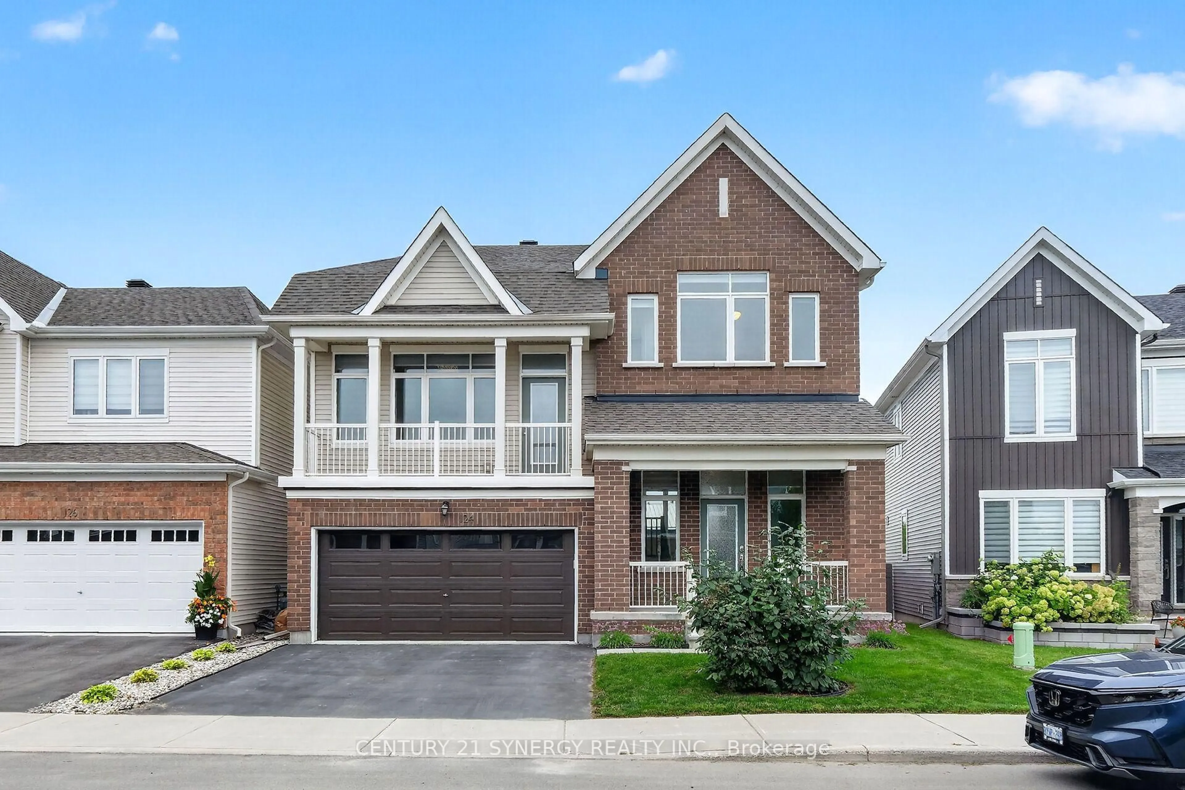 Home with brick exterior material, street for 124 Des Aubrais Cres, Ottawa Ontario K1W 1H2