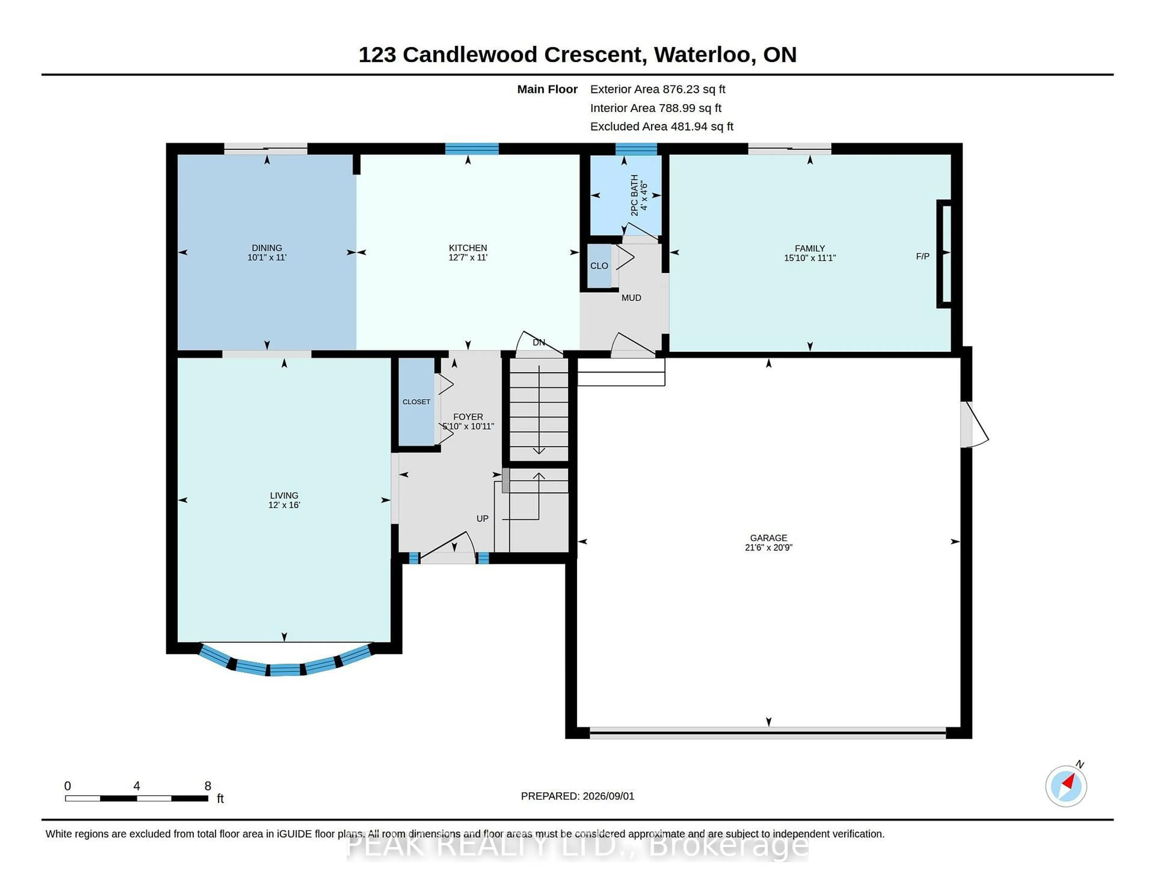 Floor plan for 123 Candlewood Cres, Waterloo Ontario N2L 5M7